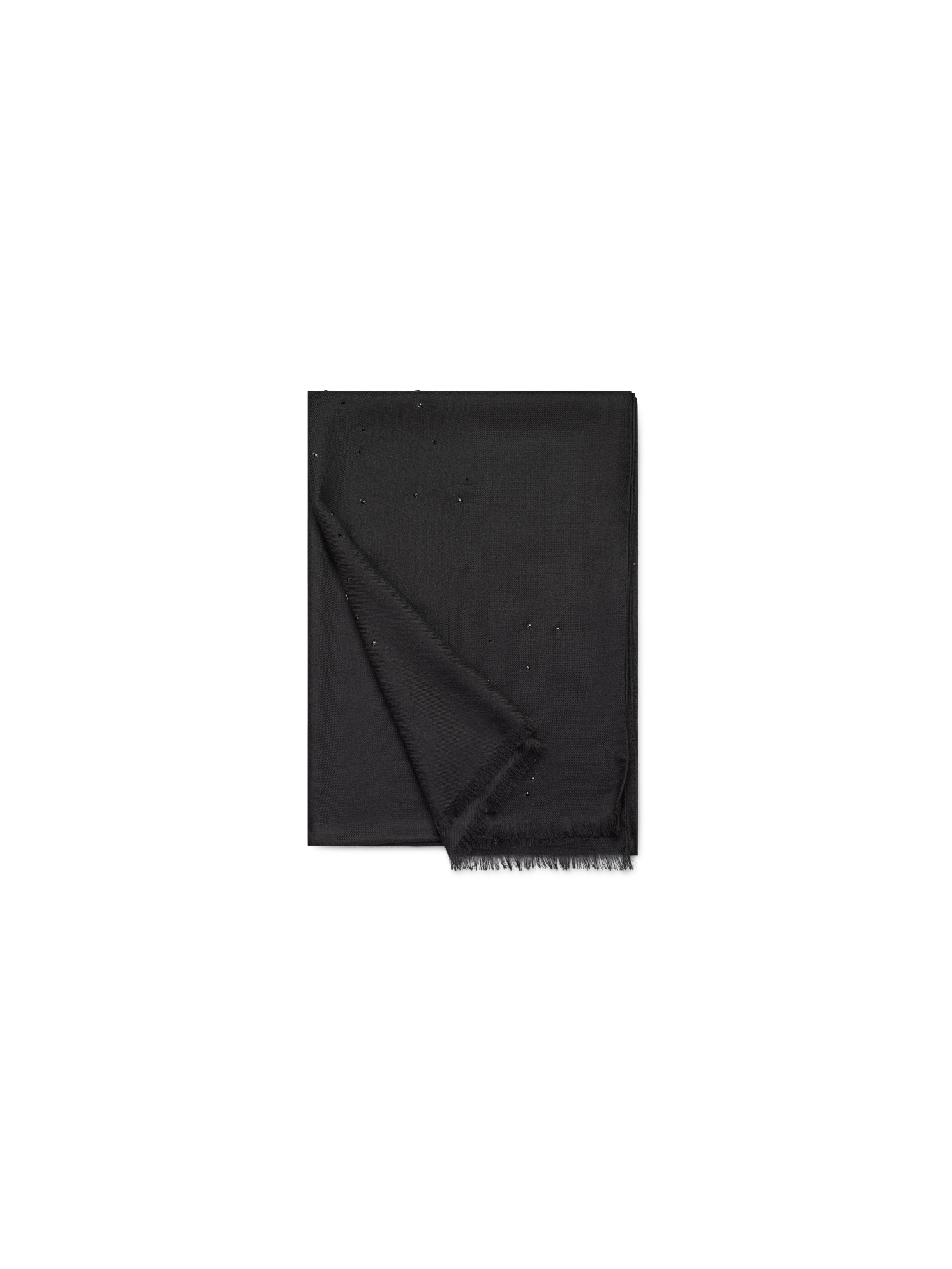 Designer Schal aus Kaschmir-Seide mit Kristallen - Schwarz