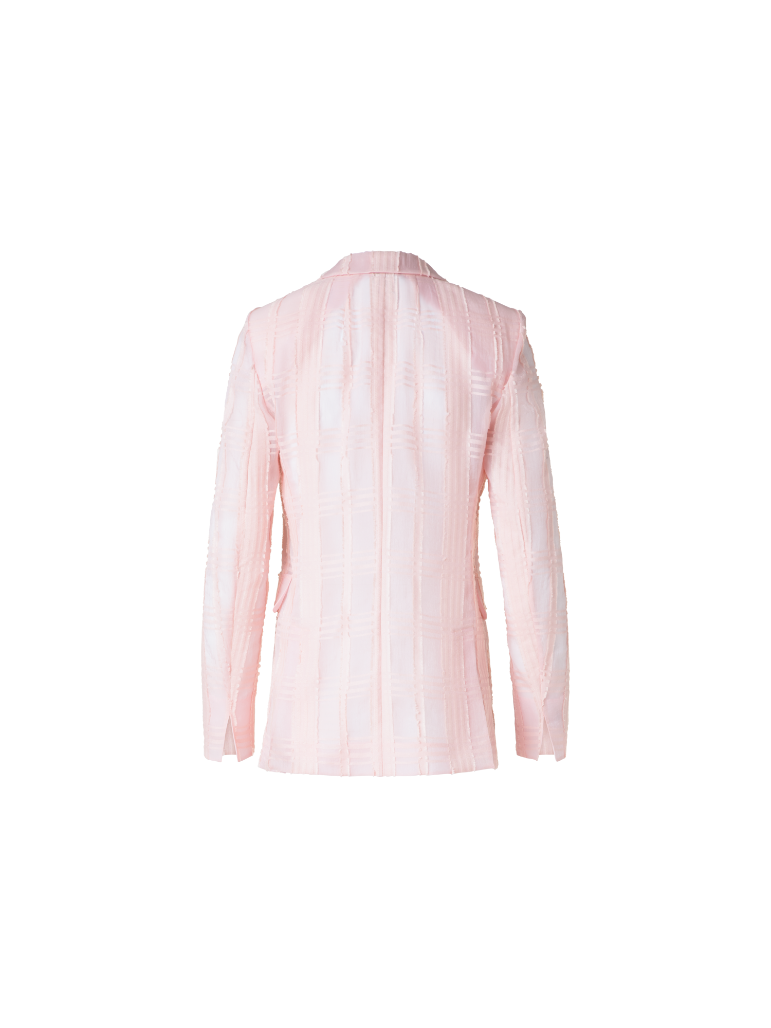 Designer Kurze Jacke aus Baumwoll-Denim mit Lederbesatz - Rosa