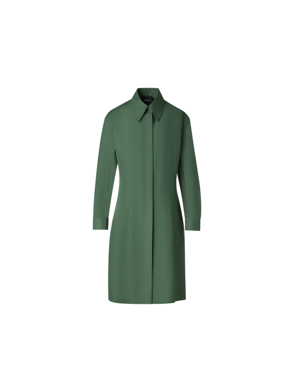 Designer Tailliertes Baumwoll-Hemdkleid - Grün