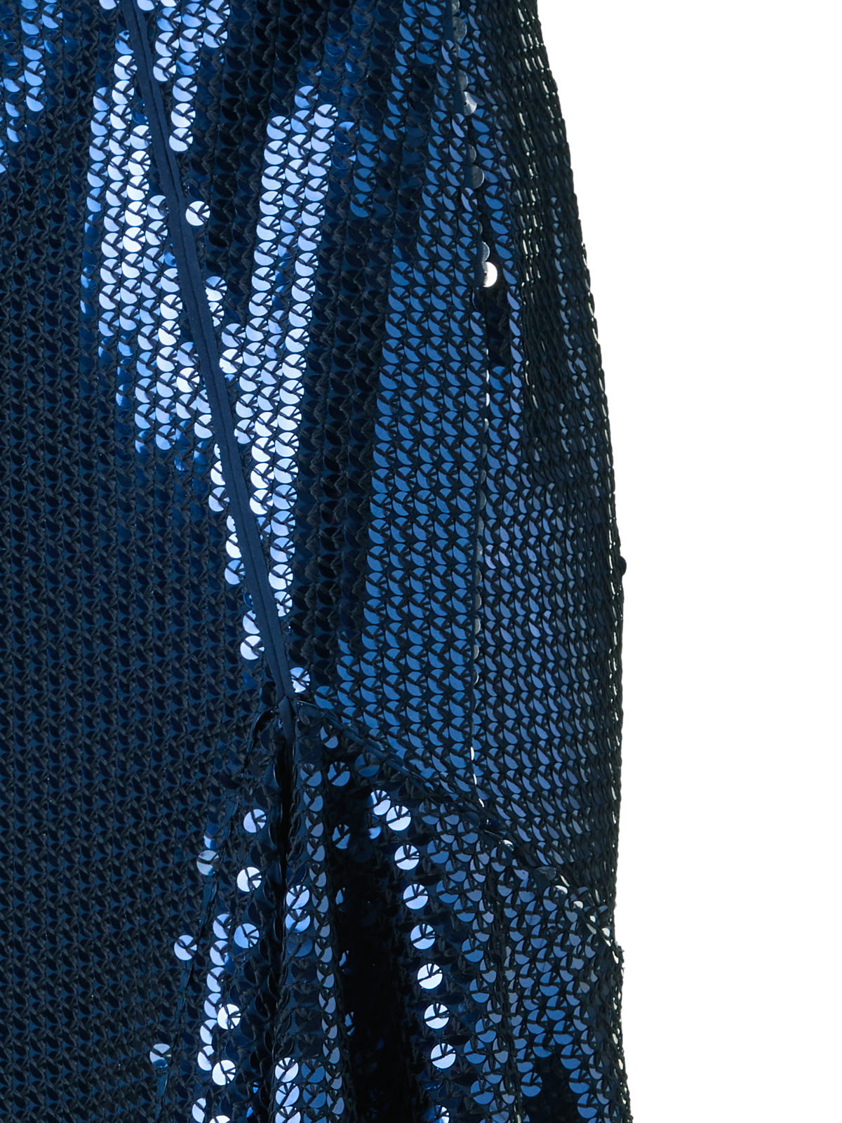 Designer Asymmetrisches Paillettenkleid mit Volant - Dunkelblau - Blau