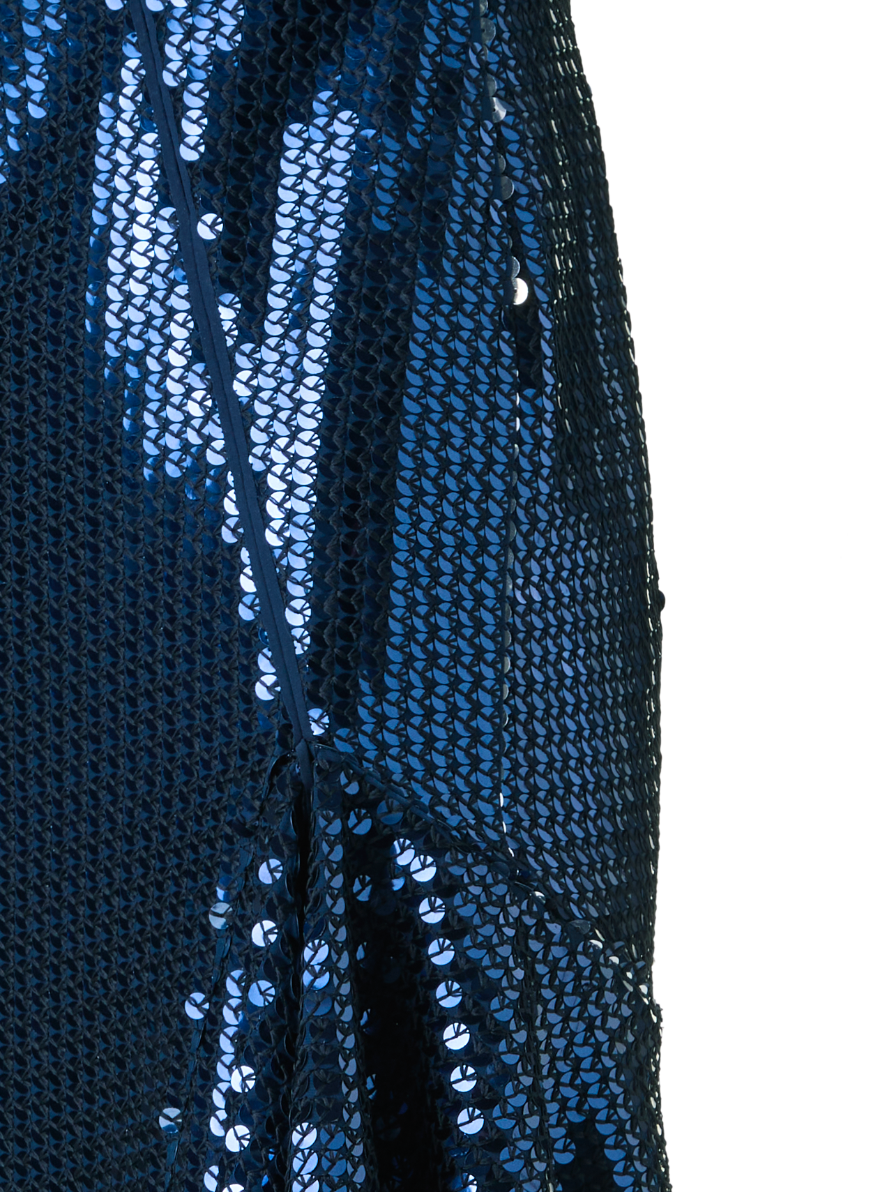 Designer Asymmetrisches Paillettenkleid mit Volant - Dunkelblau - Blau