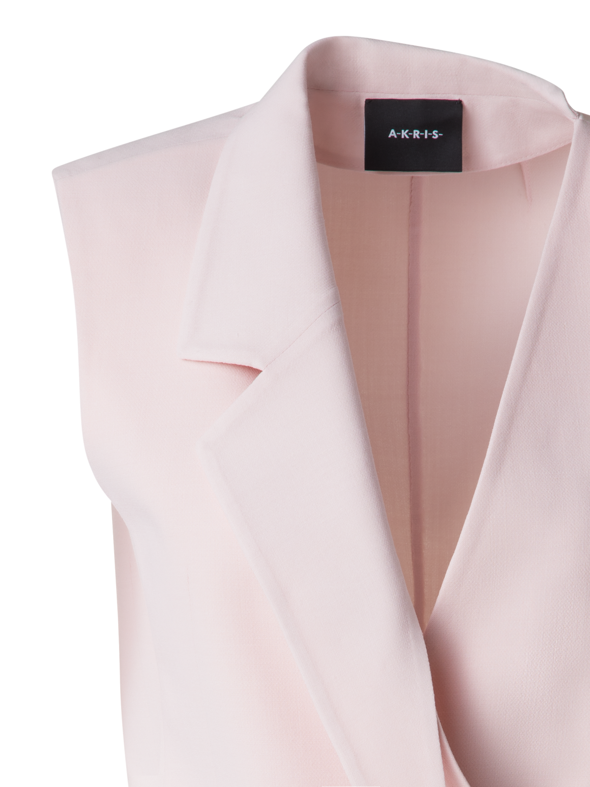 Designer Asymmetrisches Gilet aus Woll-Doubleface - Rosa