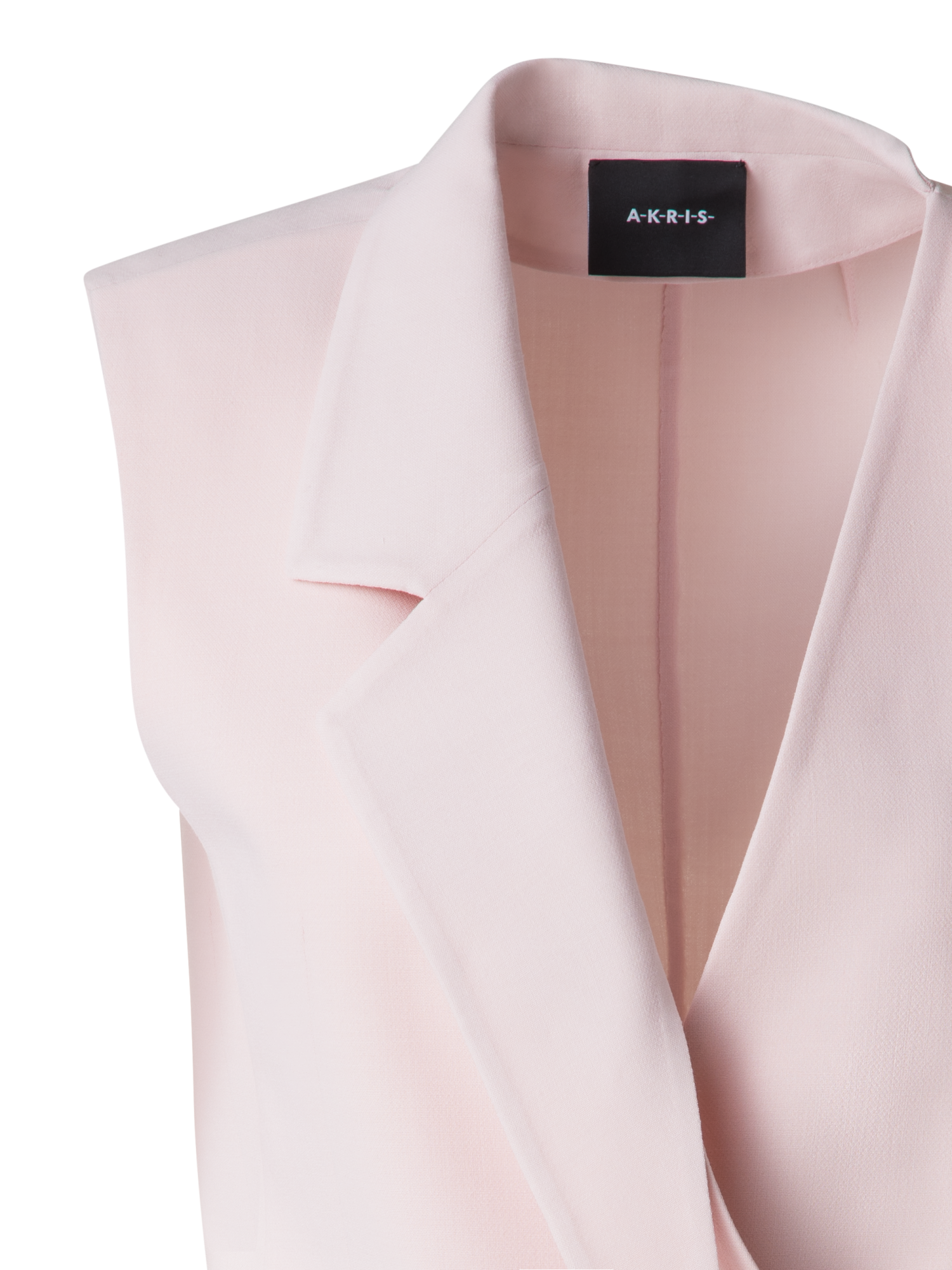 Designer Asymmetrisches Gilet aus Woll-Doubleface - Rosa