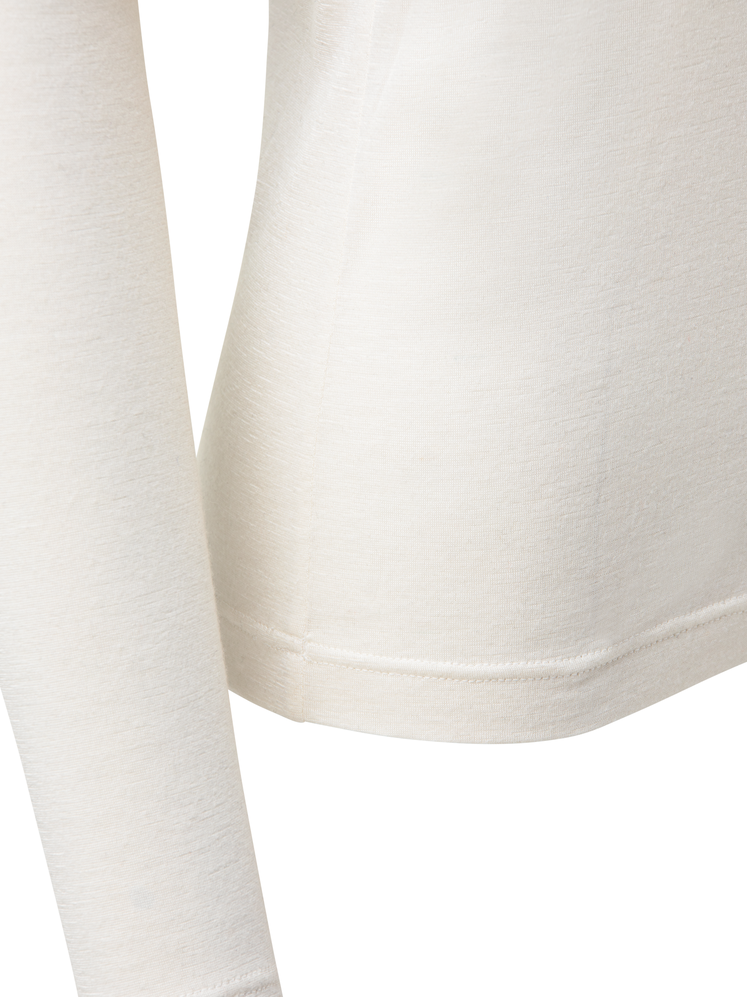 Designer Rollkragenpullover aus Kaschmir-Seiden-Jersey - Ecru - Weiss