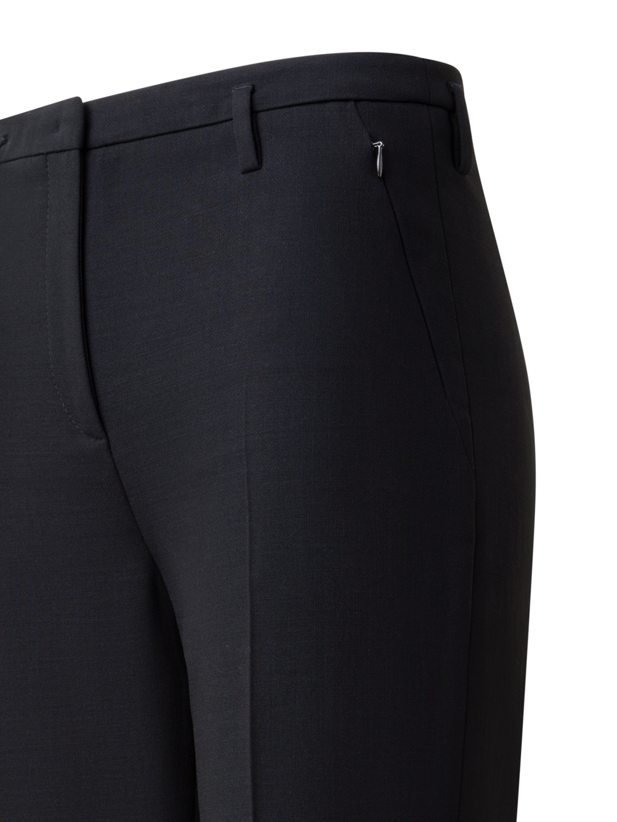 Designer Bootcut Hose aus Woll-Doubleface - Schwarz