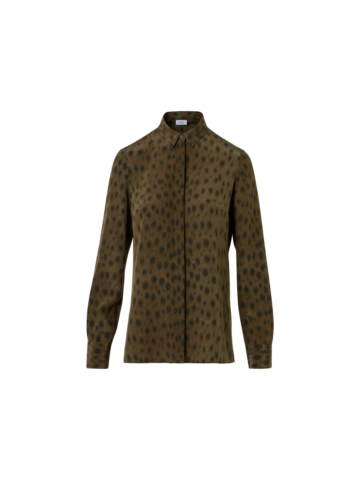 Designer Seidenbluse im Leopard Print - Braun