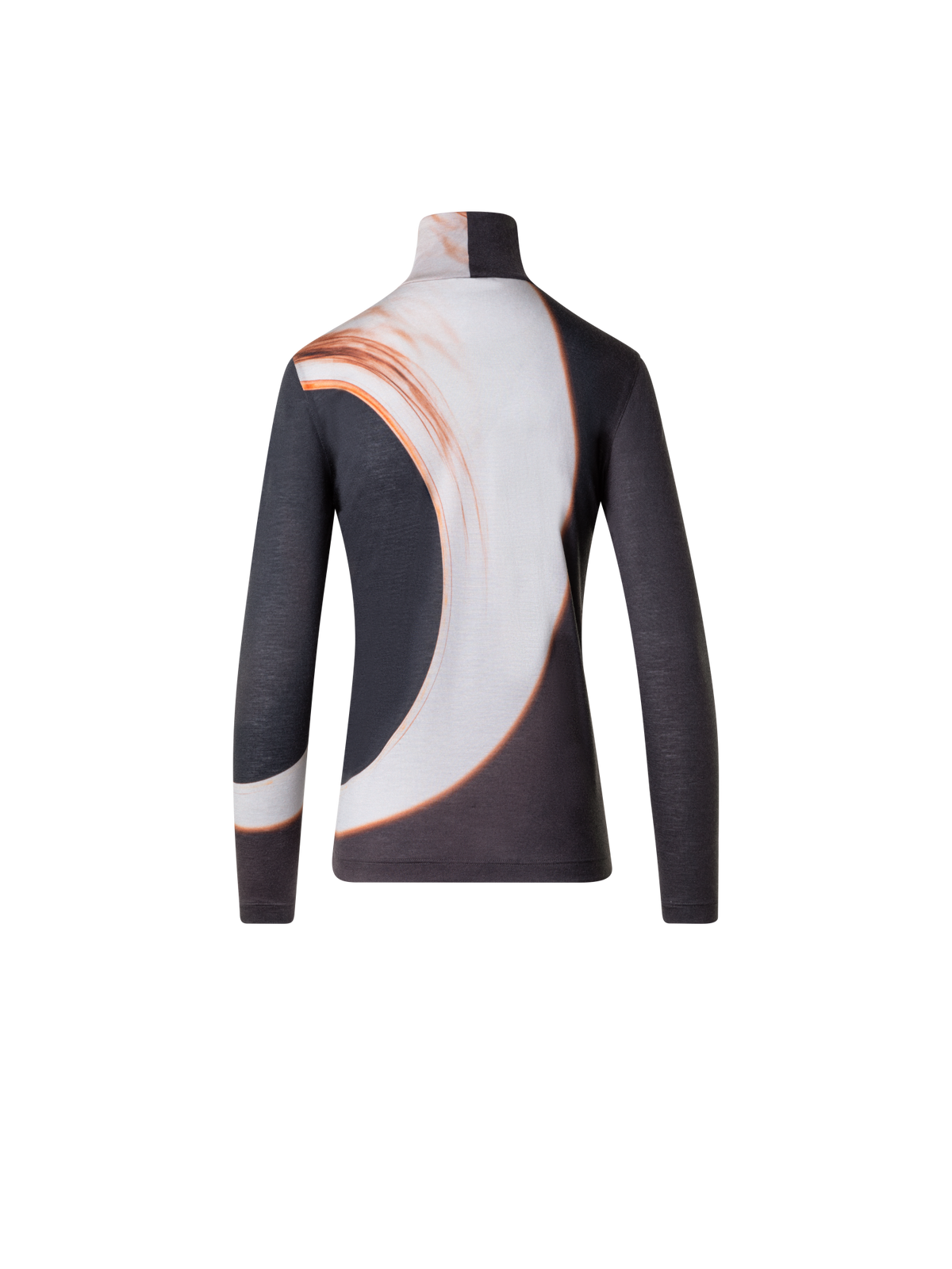 Designer Kaschmir-Seiden-Top mit Mocca Loop Druck - Braun - Bunt