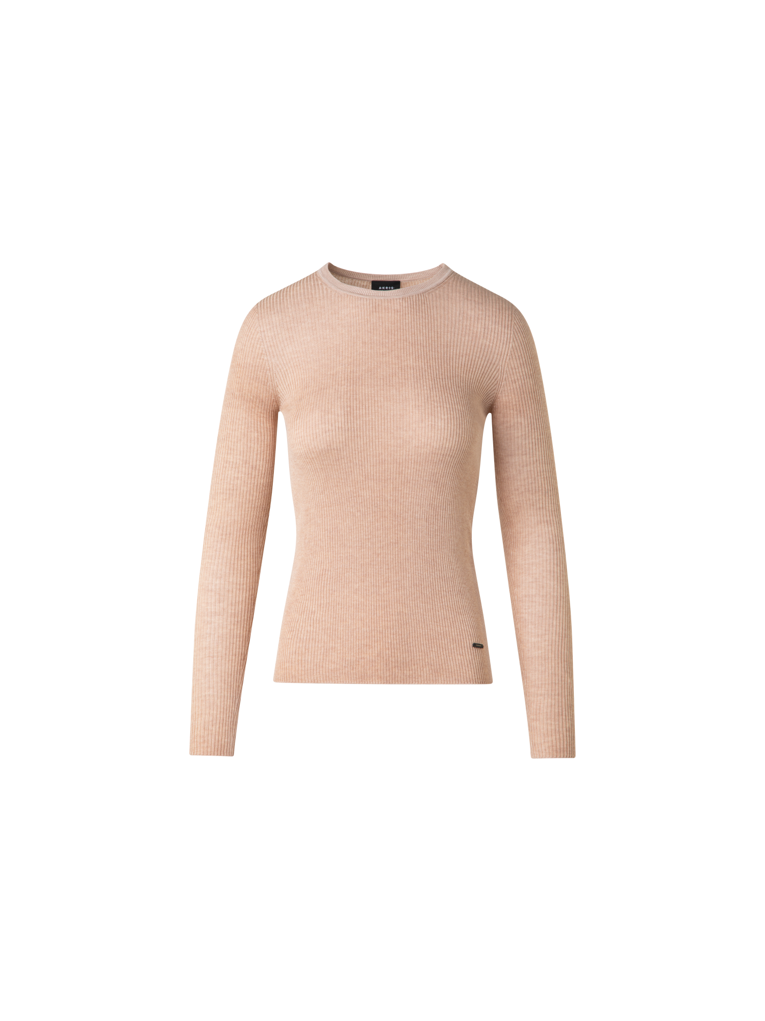 Designer Nahtloser Strickpullover aus Seiden-Baumwolle - Beige