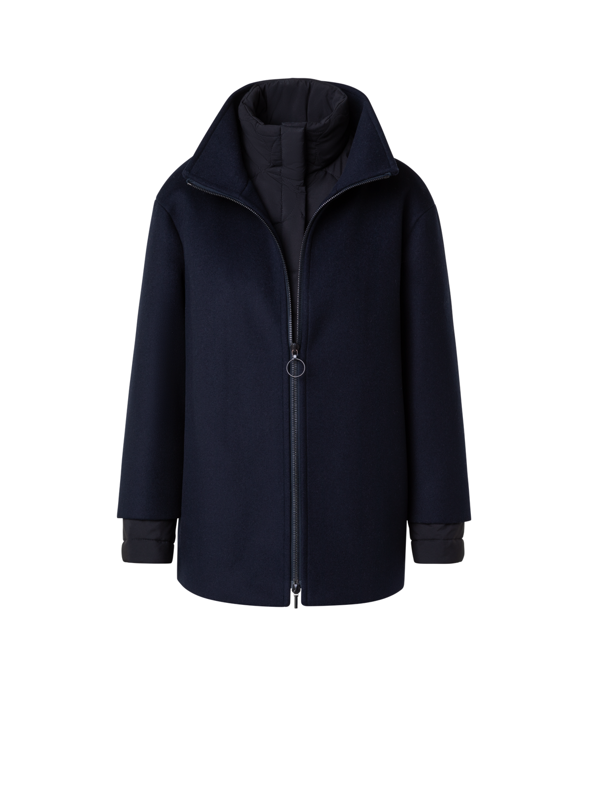 Designer 3-in-1 Kurzmantel - Schwarz