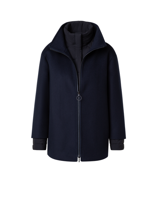 Designer 3-in-1 Kurzmantel - Schwarz