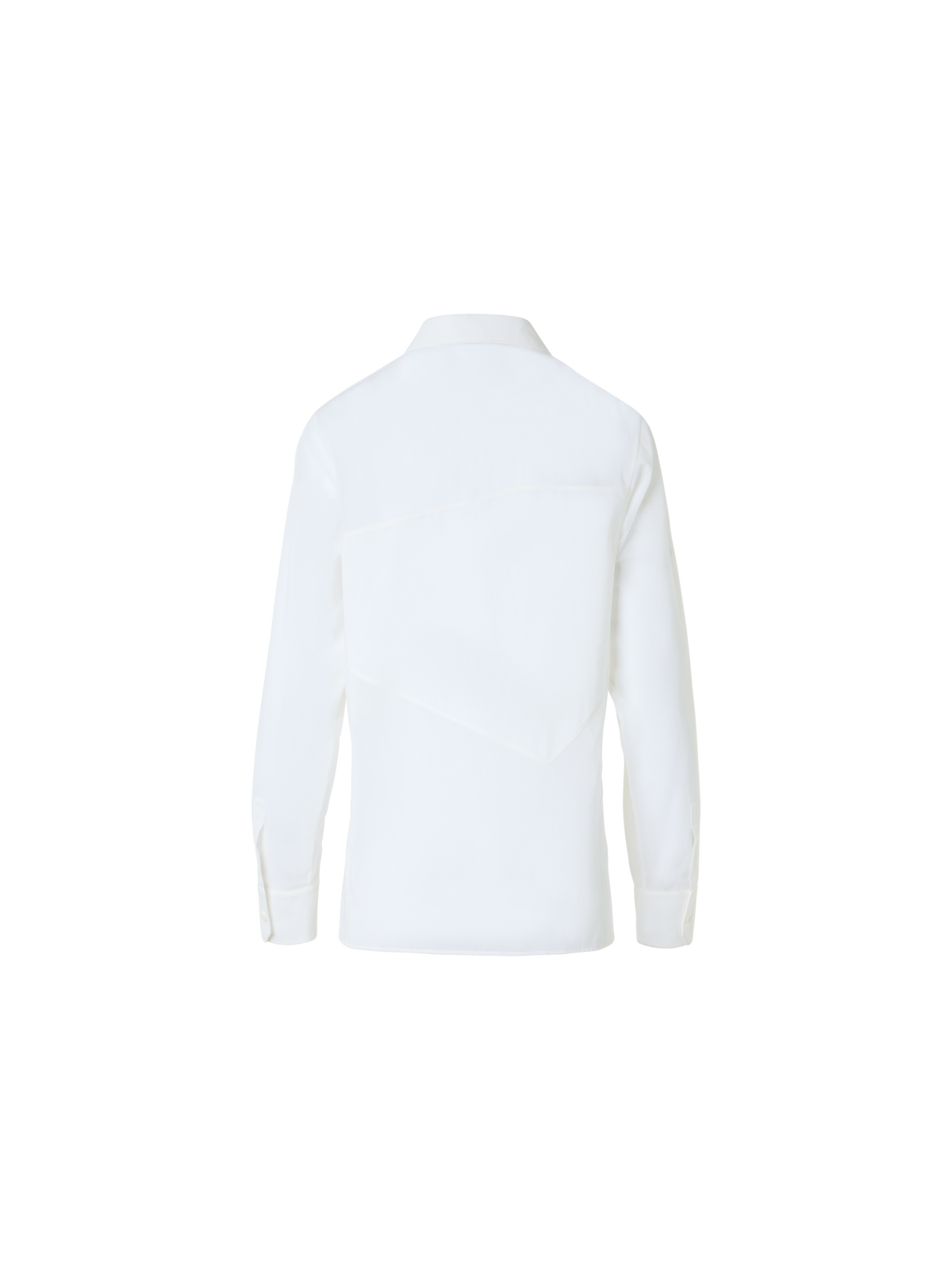 Designer Baumwollbluse mit Polygon-Einsatz - Weiss