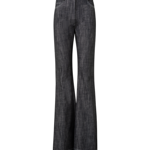 Baumwoll-Denim-Schlaghose mit hoher Taille