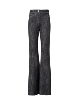 Designer Schlaghose aus Baumwoll-Denim - Schwarz - Dunkelblau - Blau