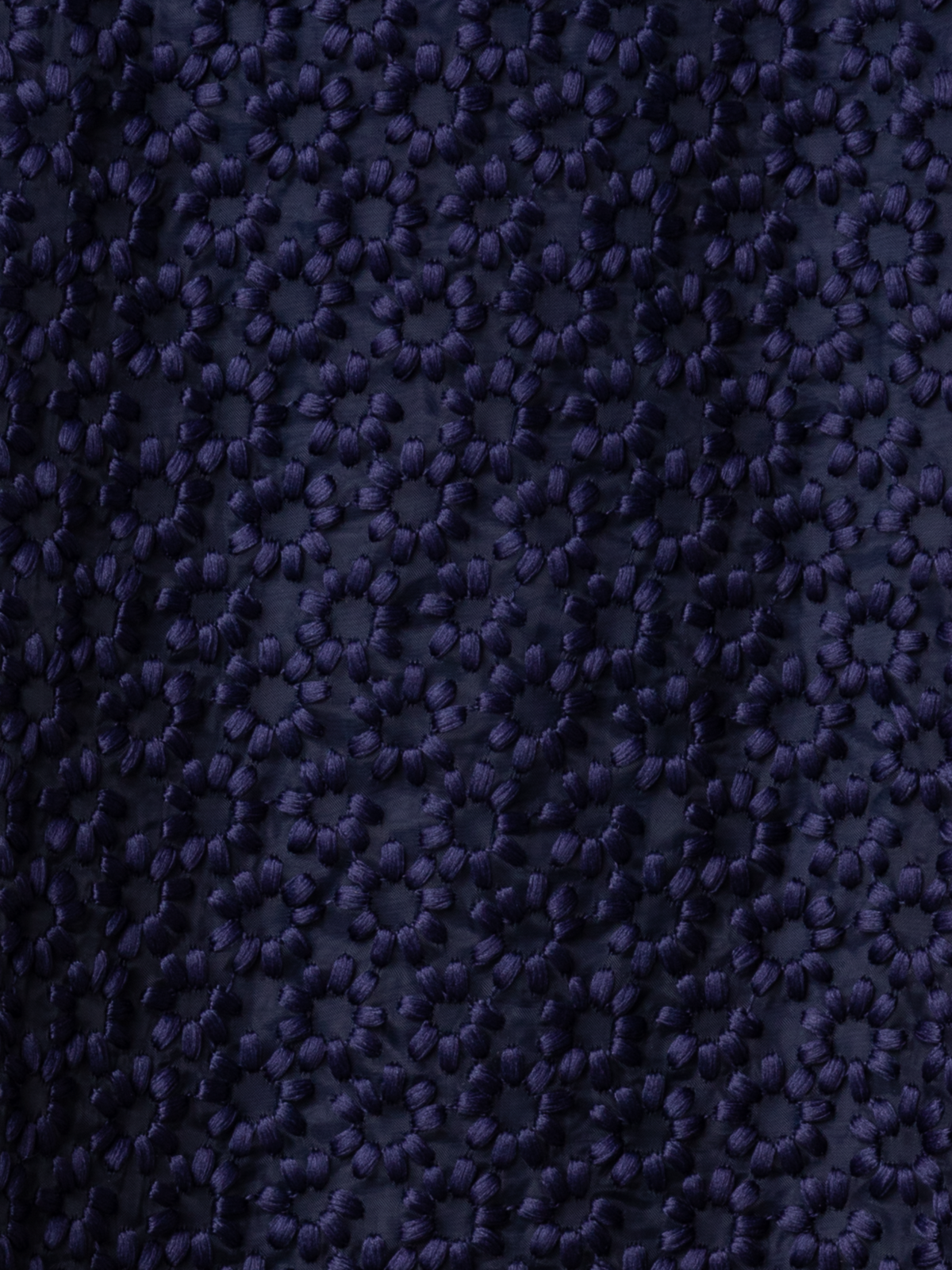 Designer Organza-Midi-Rock mit St.Gallen-Blumenstickerei - Dunkelblau - Blau