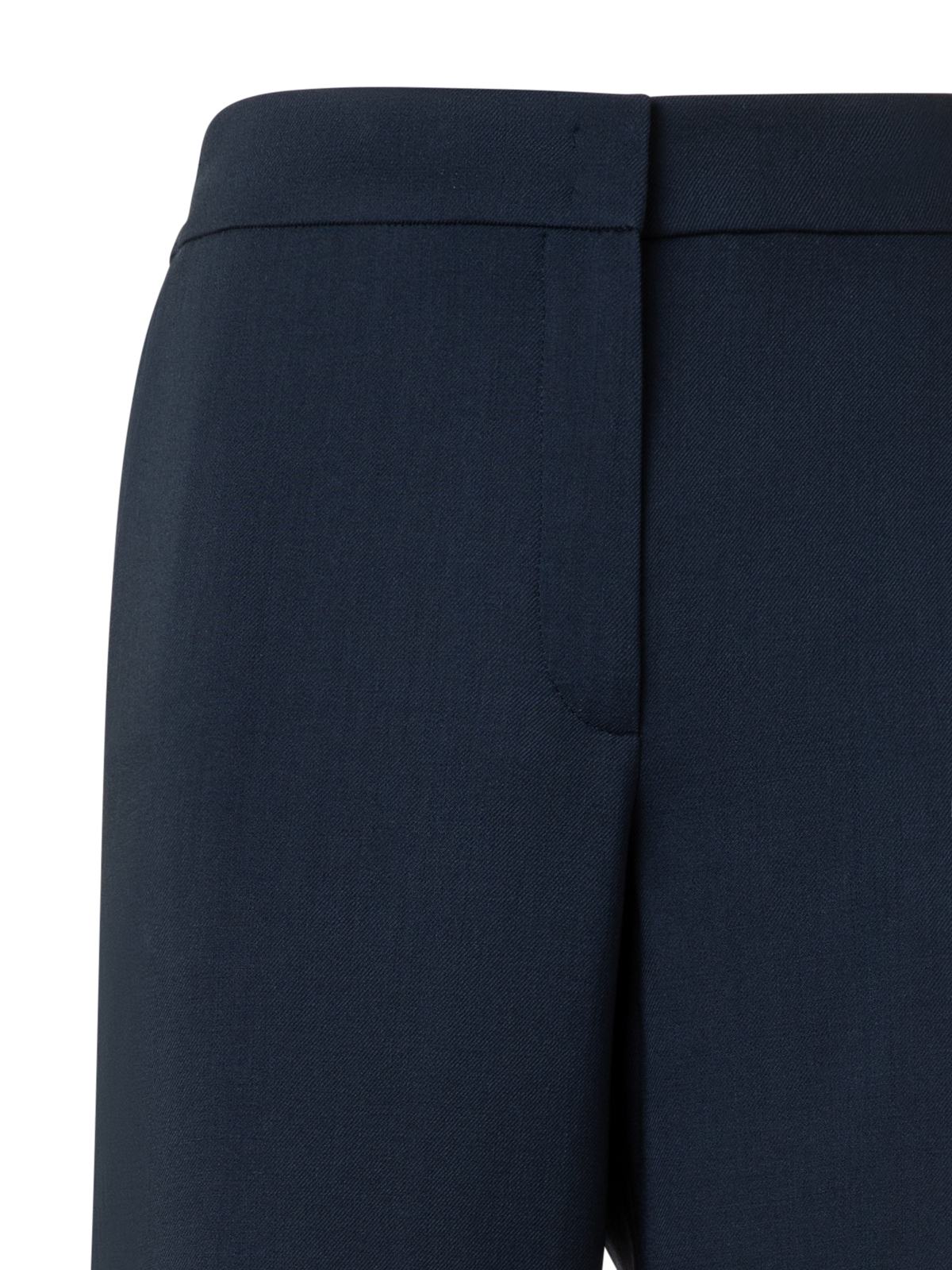 Designer Gerade Hose aus Cool Wool mit elastichem Bund - Dunkelblau - Blau