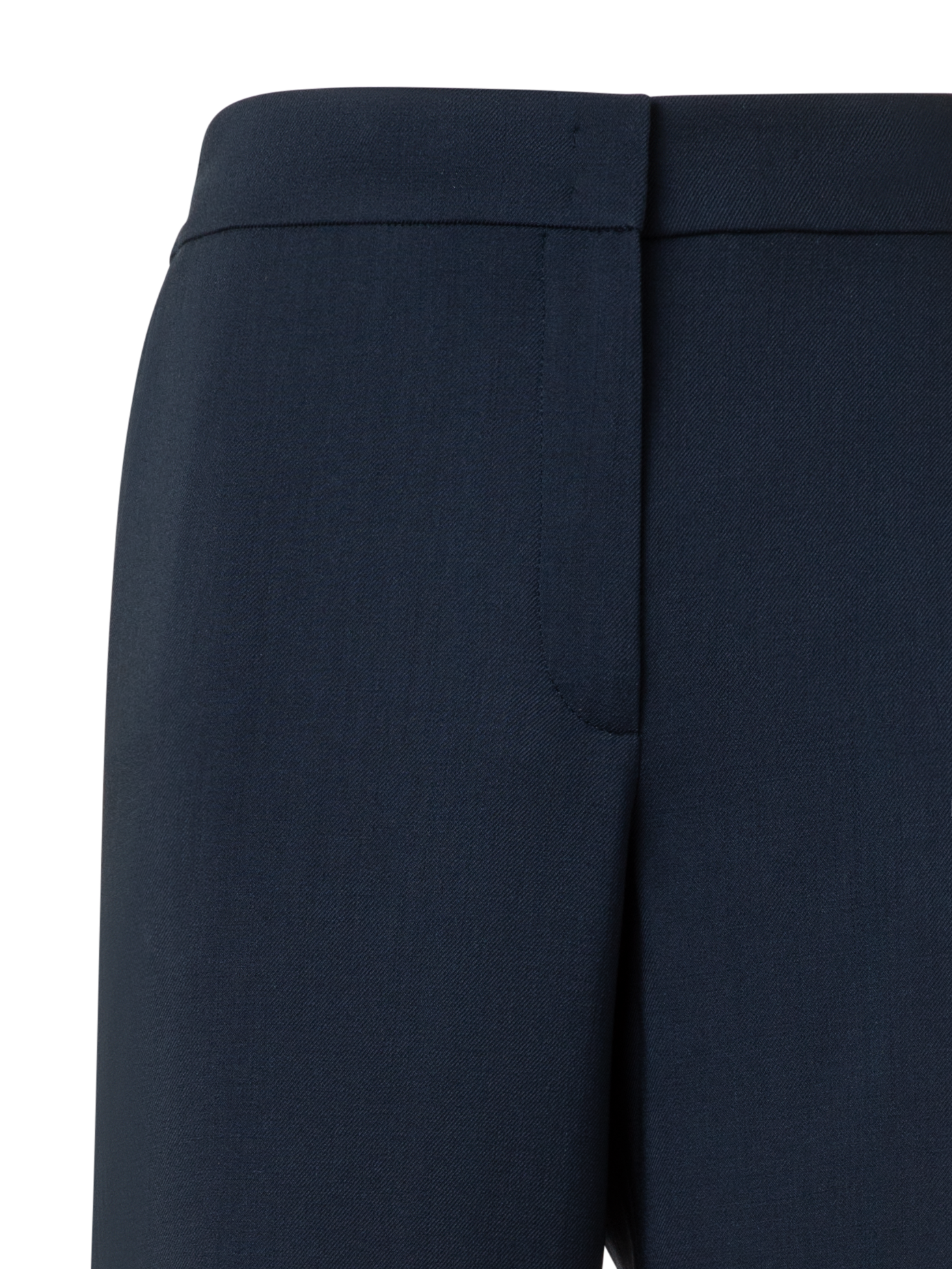 Designer Gerade Hose aus Cool Wool mit elastichem Bund - Dunkelblau - Blau