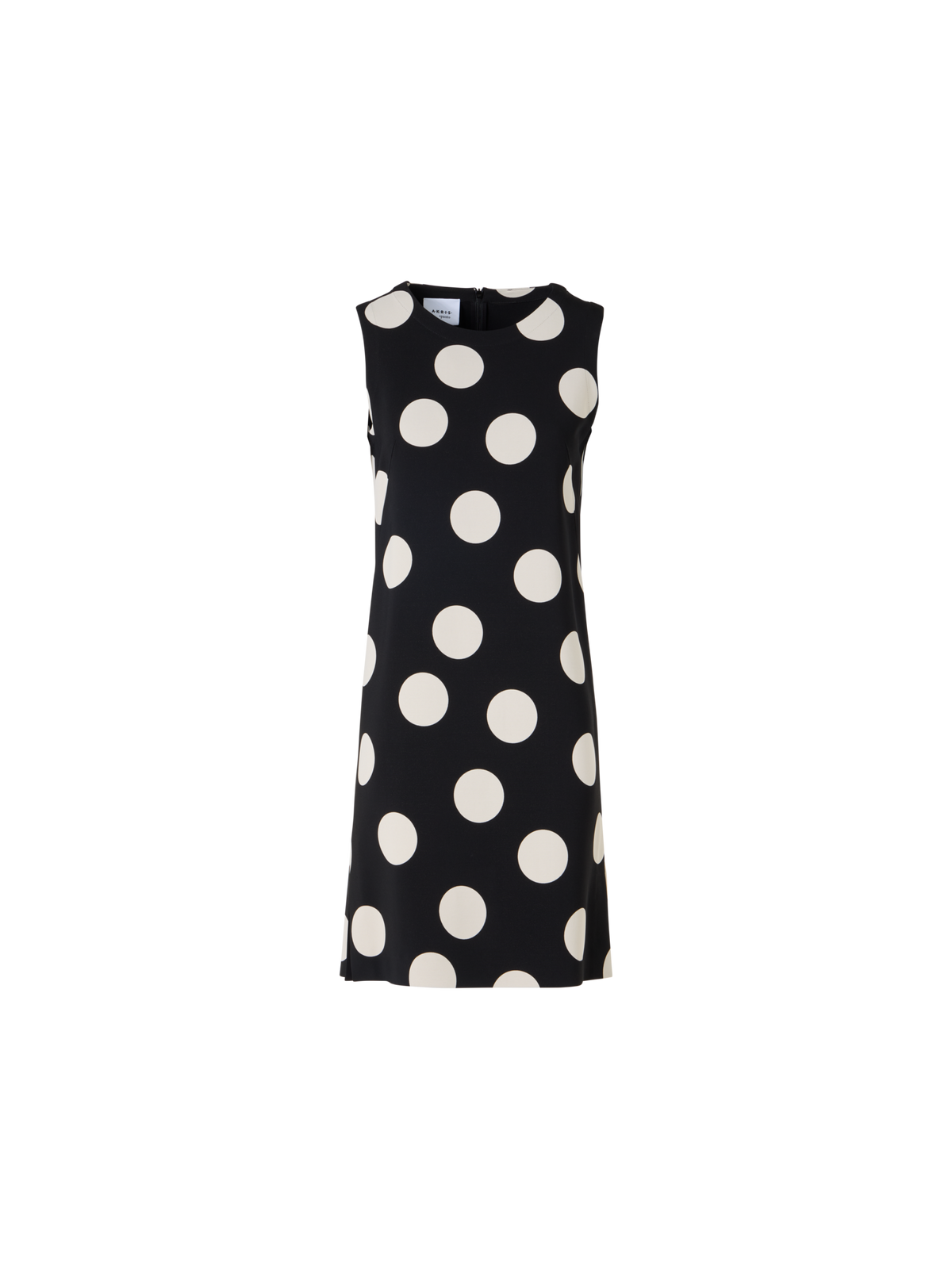 Designer Ärmelloses Shiftkleid aus Viskose-Stretch-Krepp - Schwarz