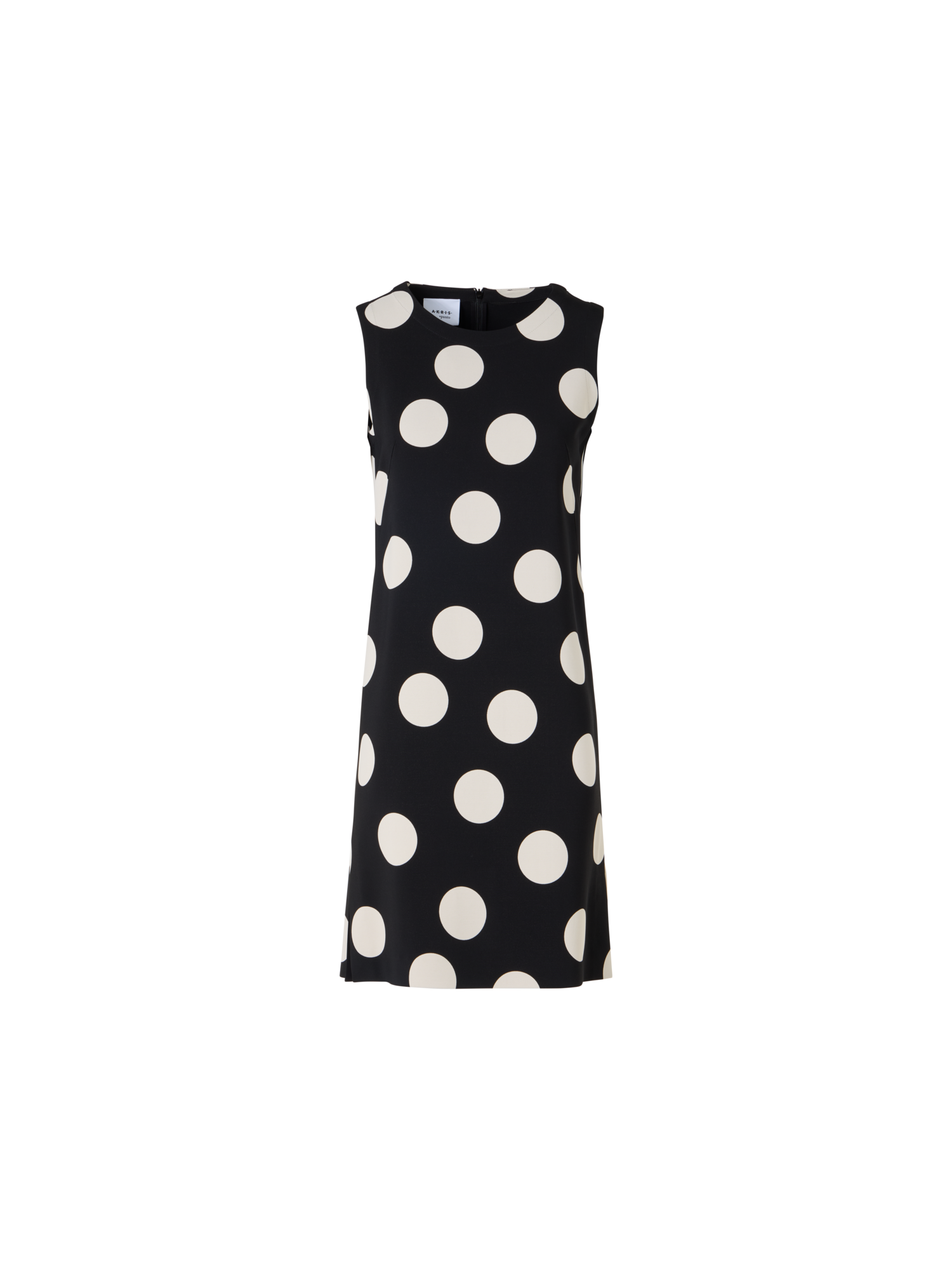 Designer Ärmelloses Shiftkleid aus Viskose-Stretch-Krepp - Schwarz