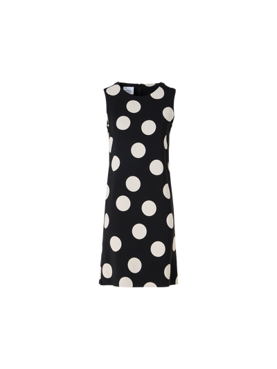 Designer Ärmelloses Shiftkleid aus Viskose-Stretch-Krepp - Schwarz
