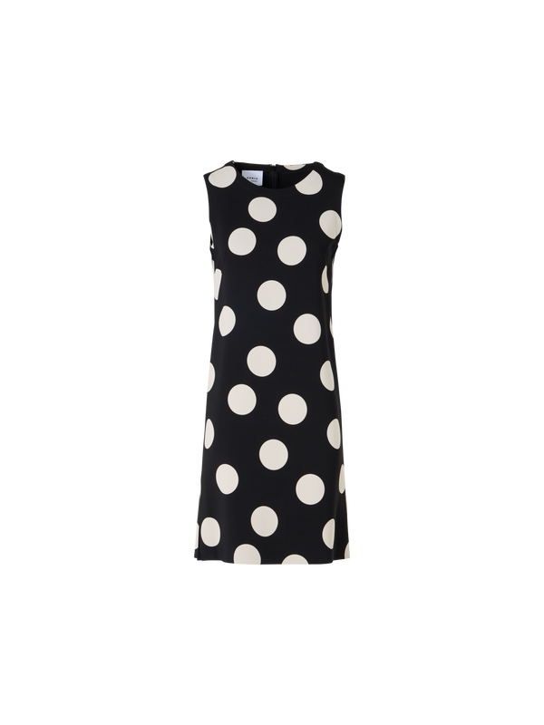 Designer Ärmelloses Shiftkleid aus Viskose-Stretch-Krepp - Schwarz