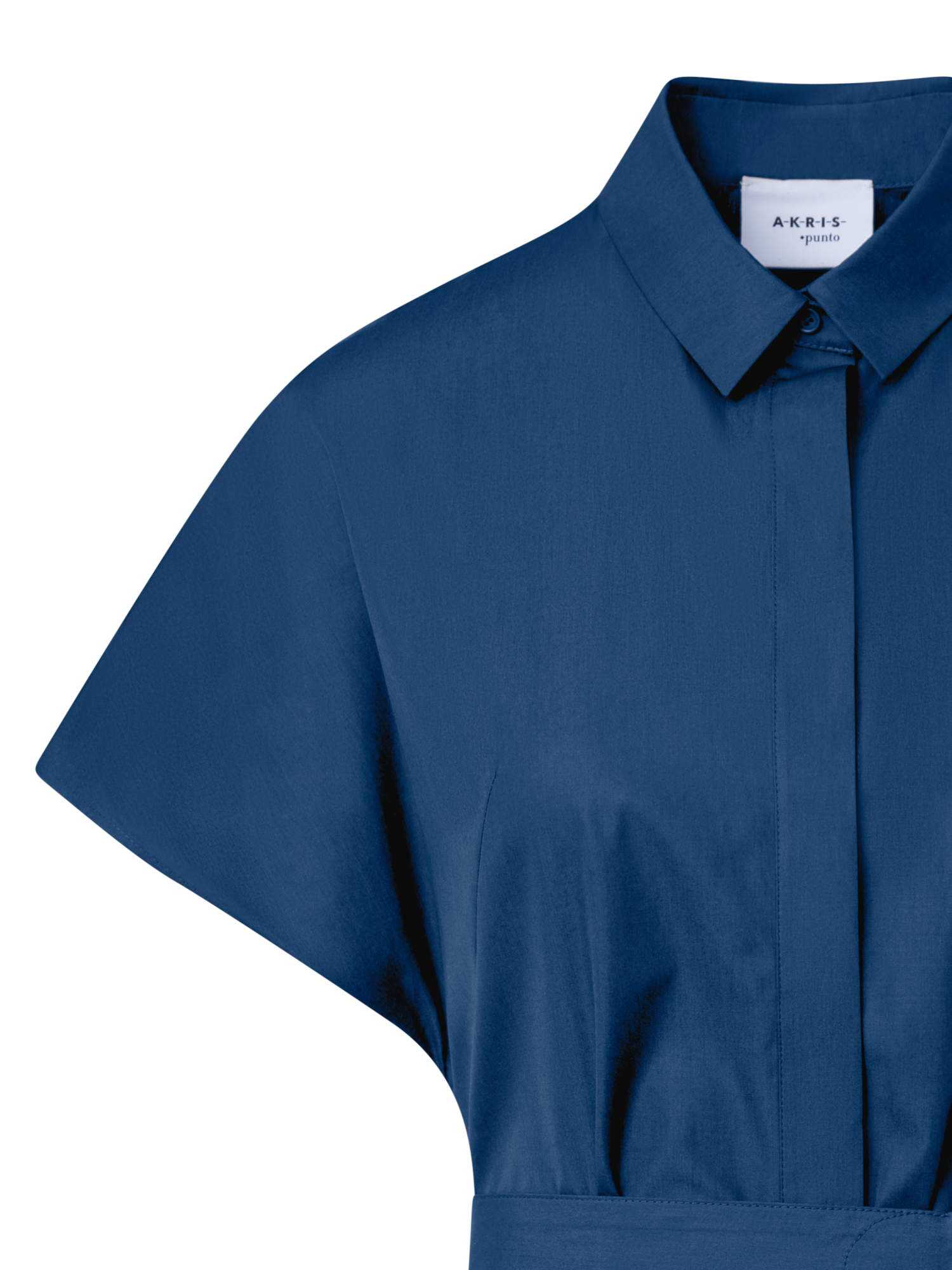 Designer Baumwoll-Blusenkleid mit Kimono-Ärmeln - Blau