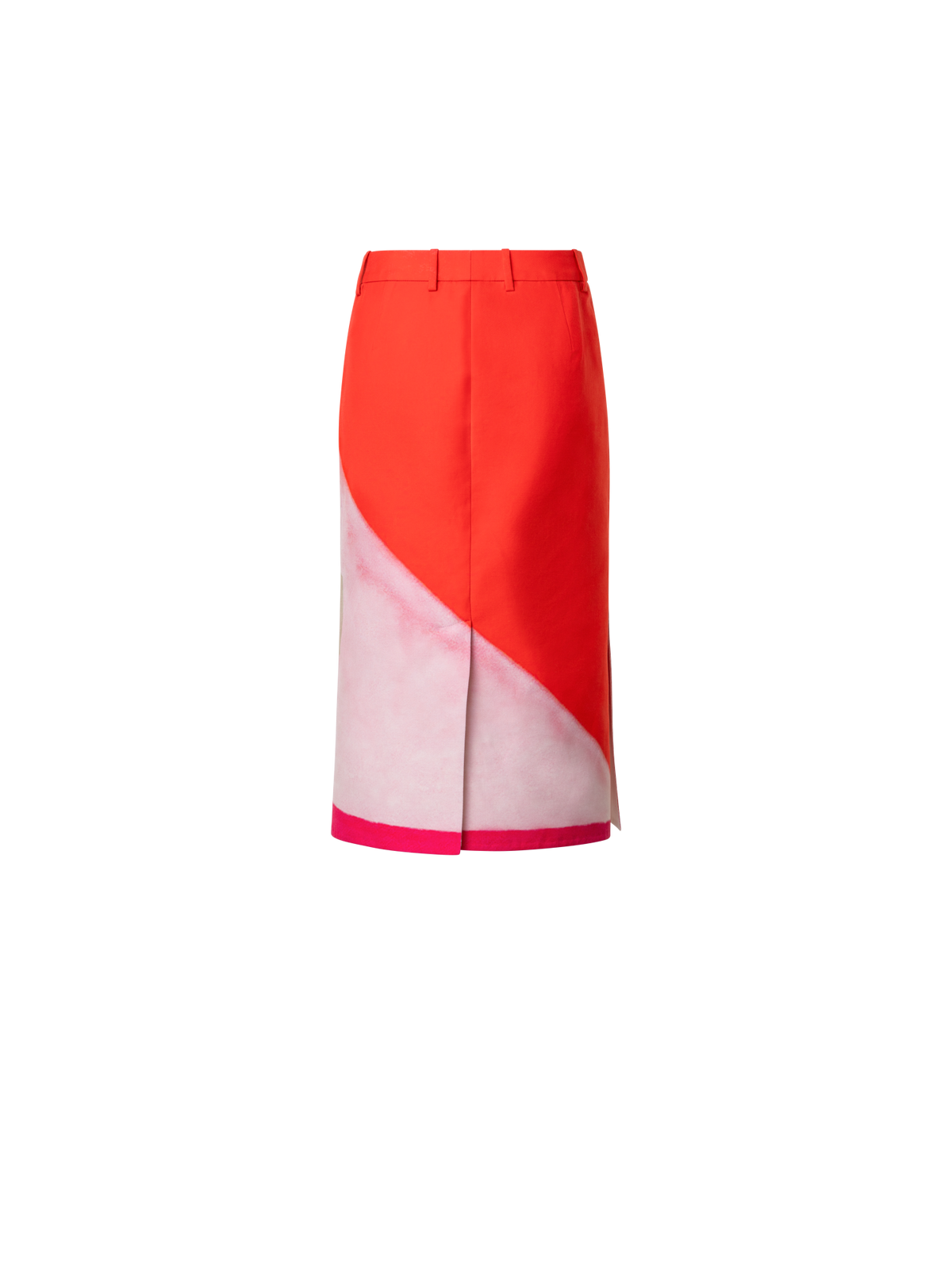 Designer Baumwoll-Seidenrock mit Spectra Druck - Bunt - Orange