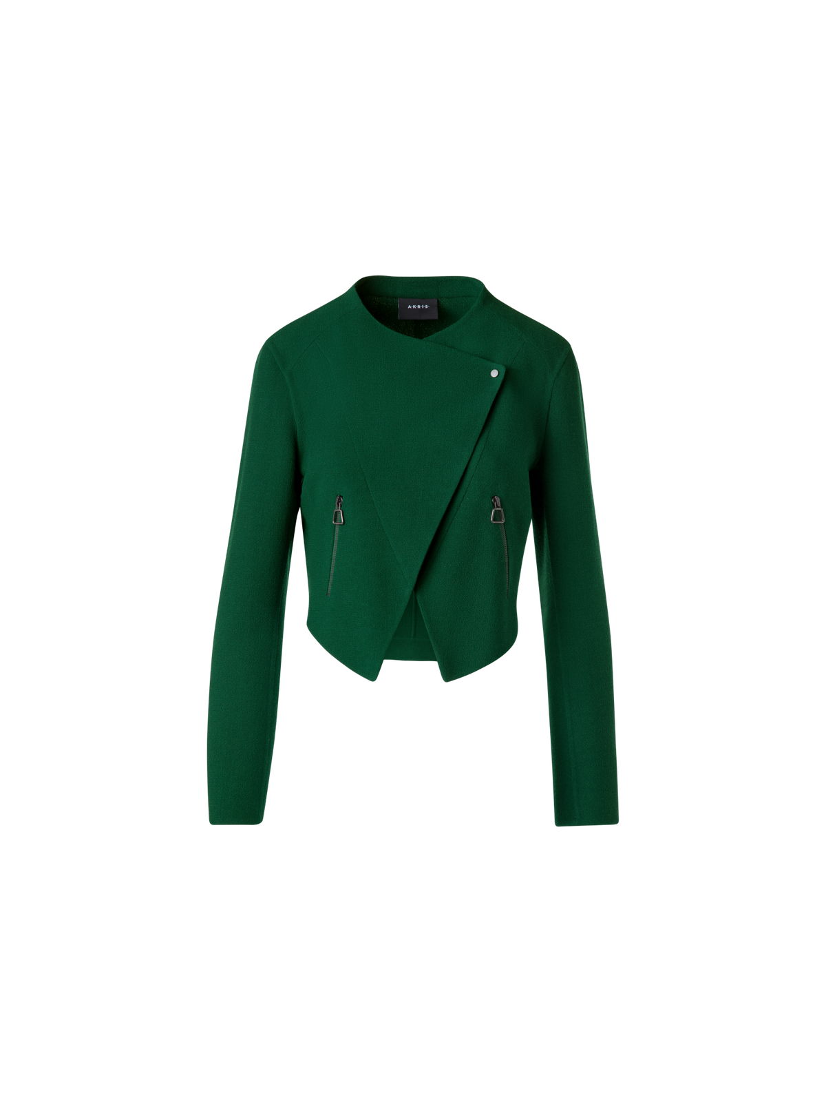 Designer Kurze Jacke aus Woll-Doubleface - Grün