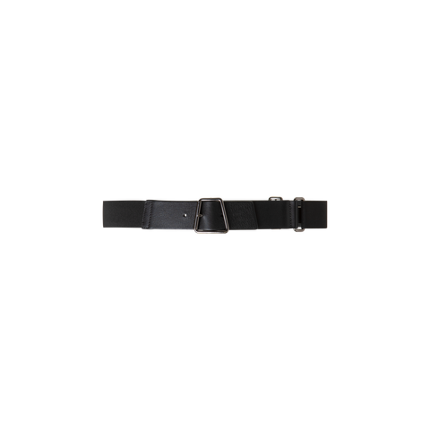 Leather and Elastic Belt with Trapezoid Buckle