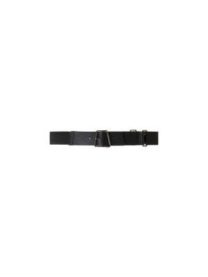 Designer Elastischer Ledergürtel mit Trapez-Schnalle - Schwarz