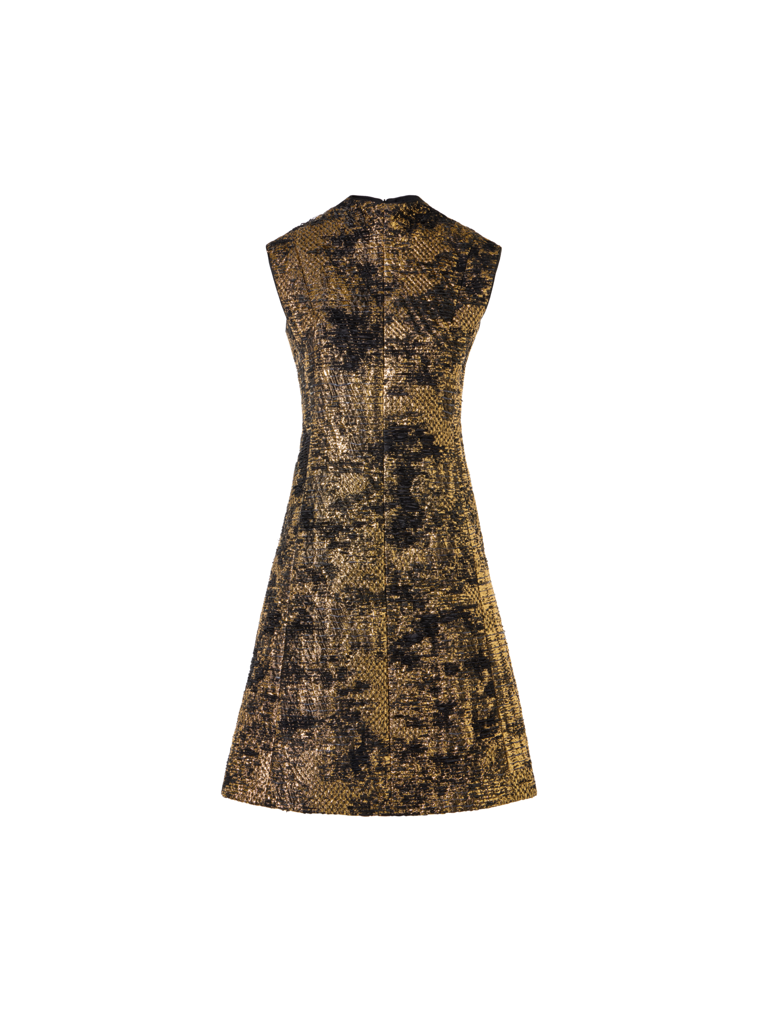 Designer Minikleid in Fragmented Jacquard - Bunt - Schwarz - Gold