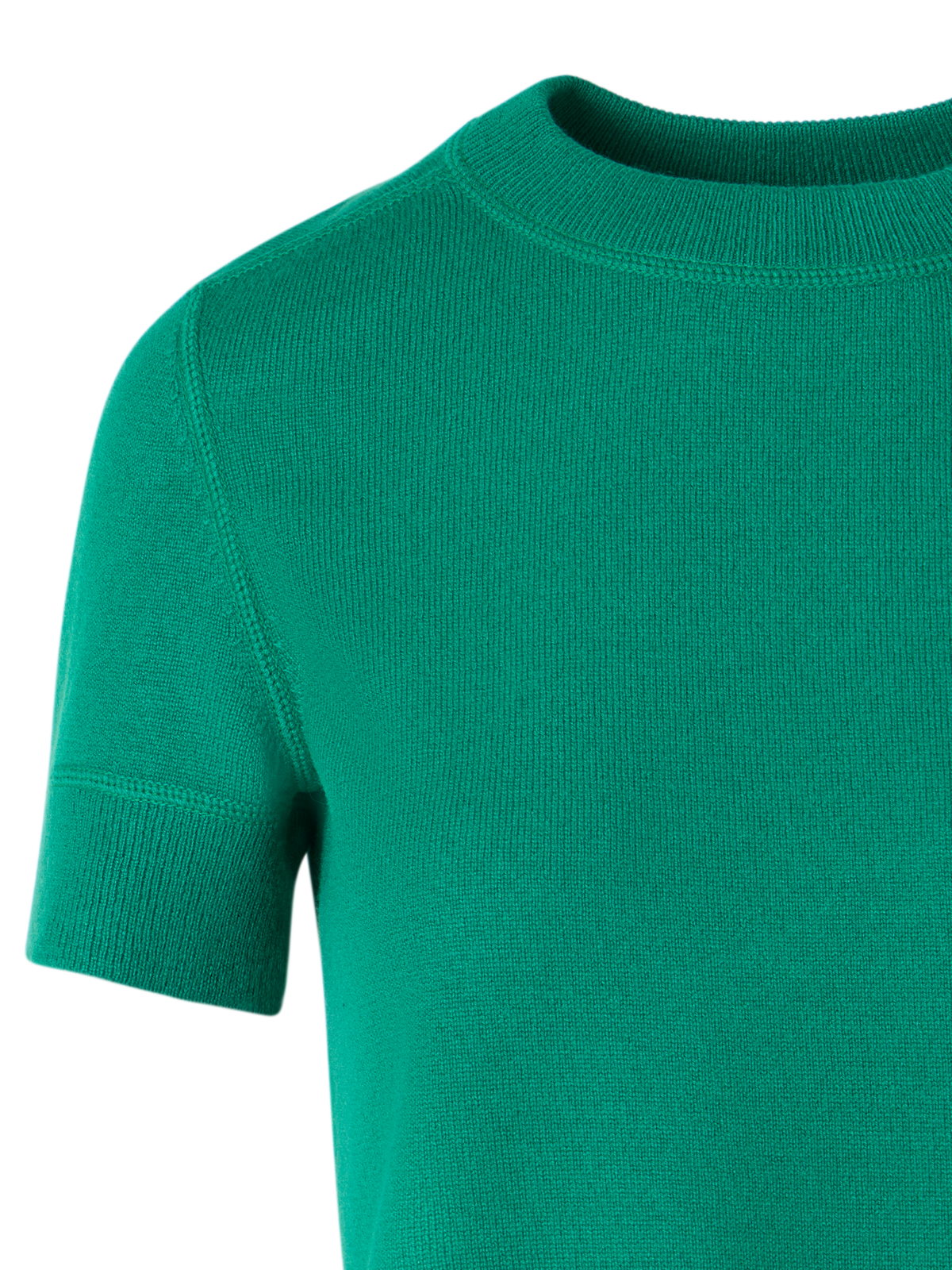 Designer Kurzärmeliger Strickpullover aus Kaschmir - Grün