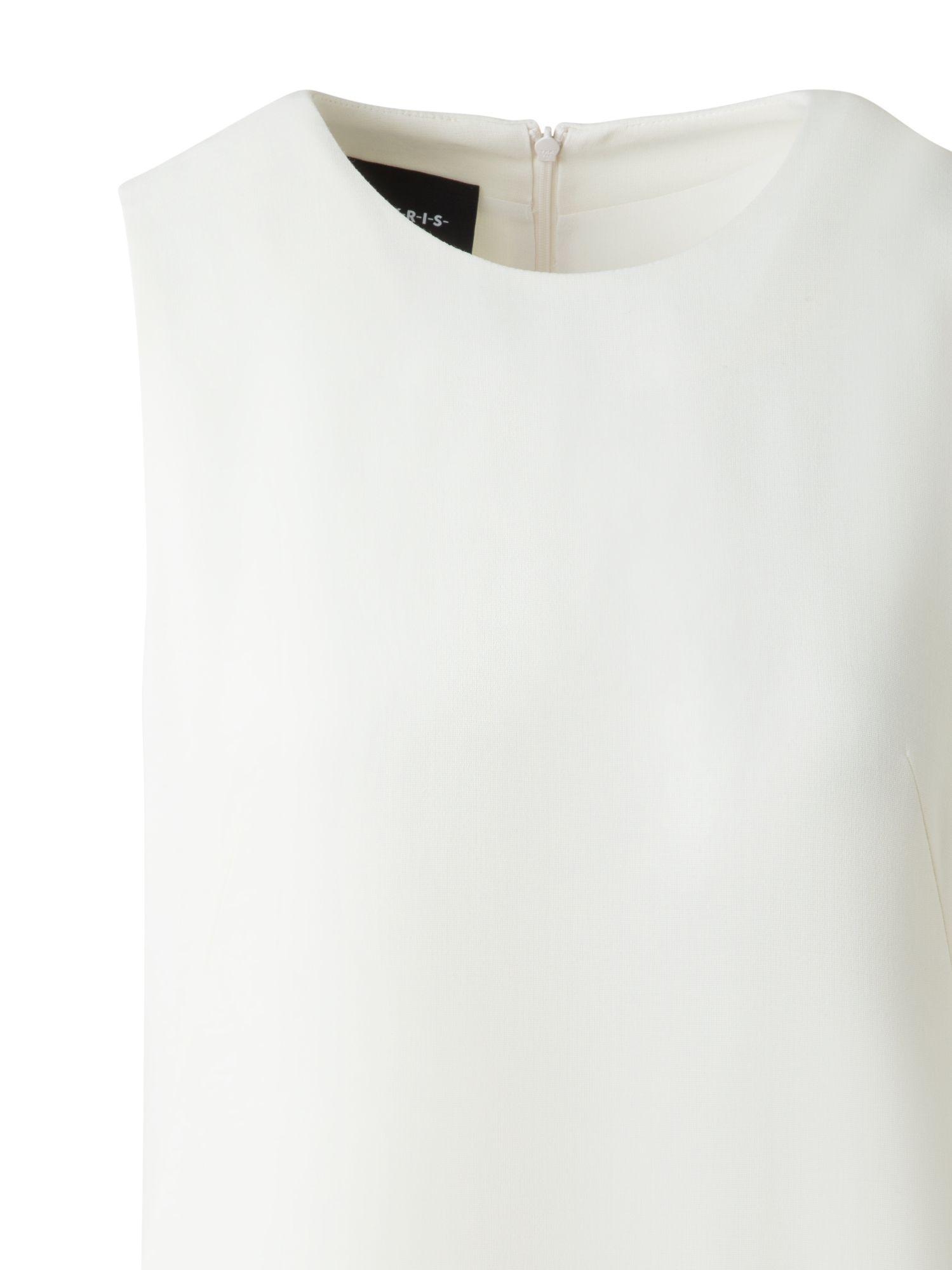 Designer Gerades Midikleid aus Woll-Doubleface - Ecru - Weiss