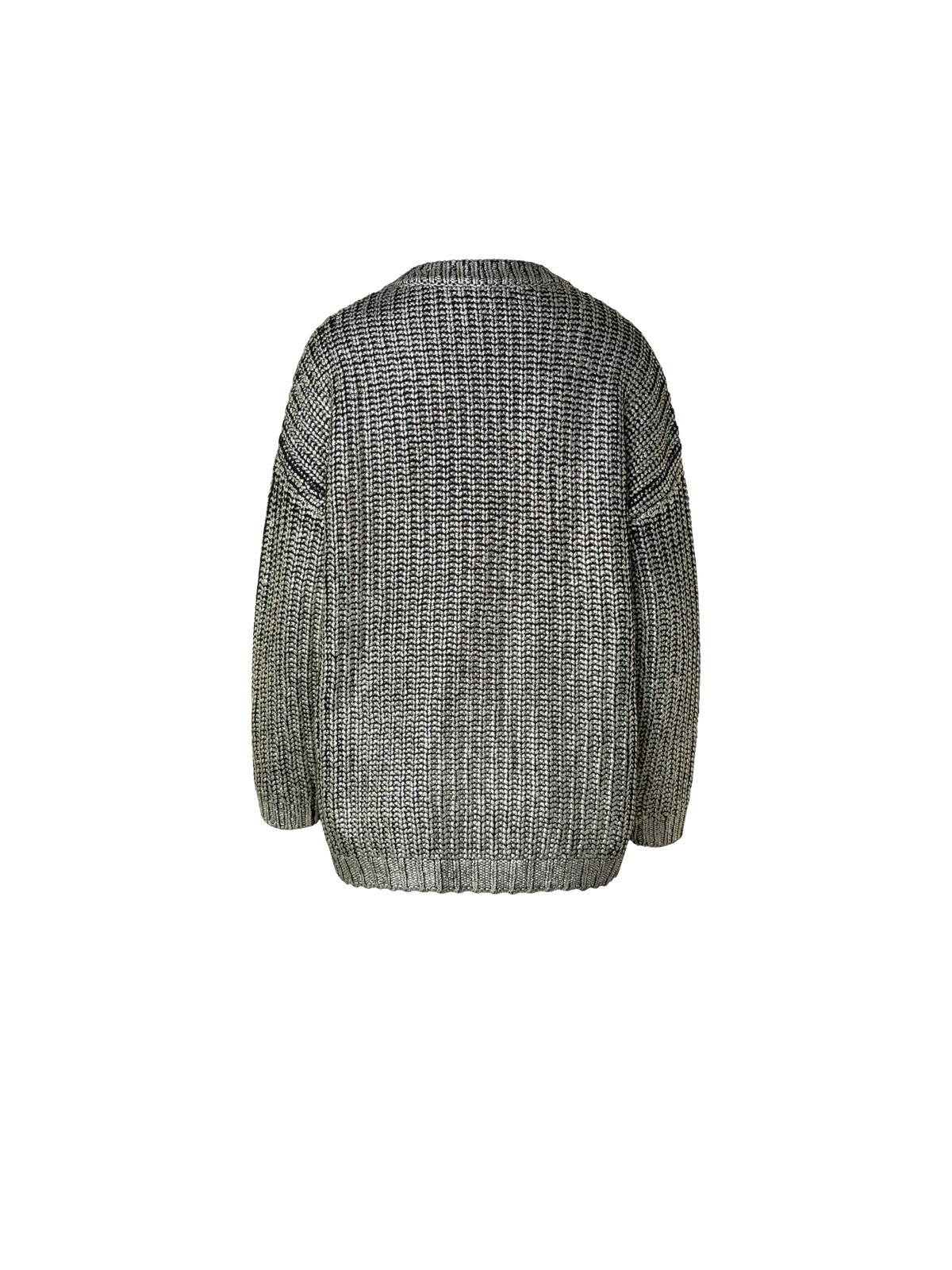 Designer Strickpullover aus goldbeschichtetem Cashwool - Schwarz - Gold