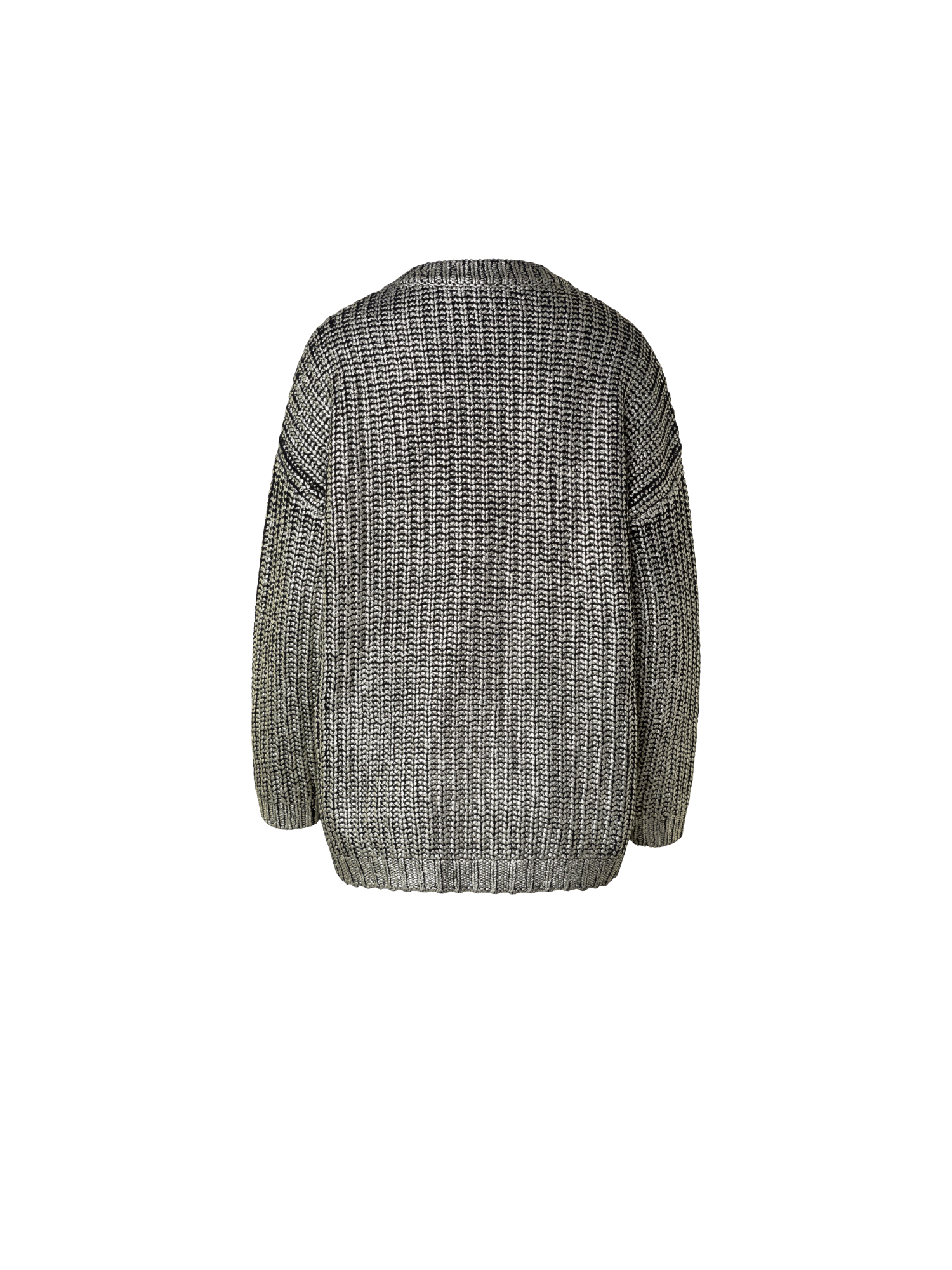 Designer Strickpullover aus goldbeschichtetem Cashwool - Schwarz - Gold