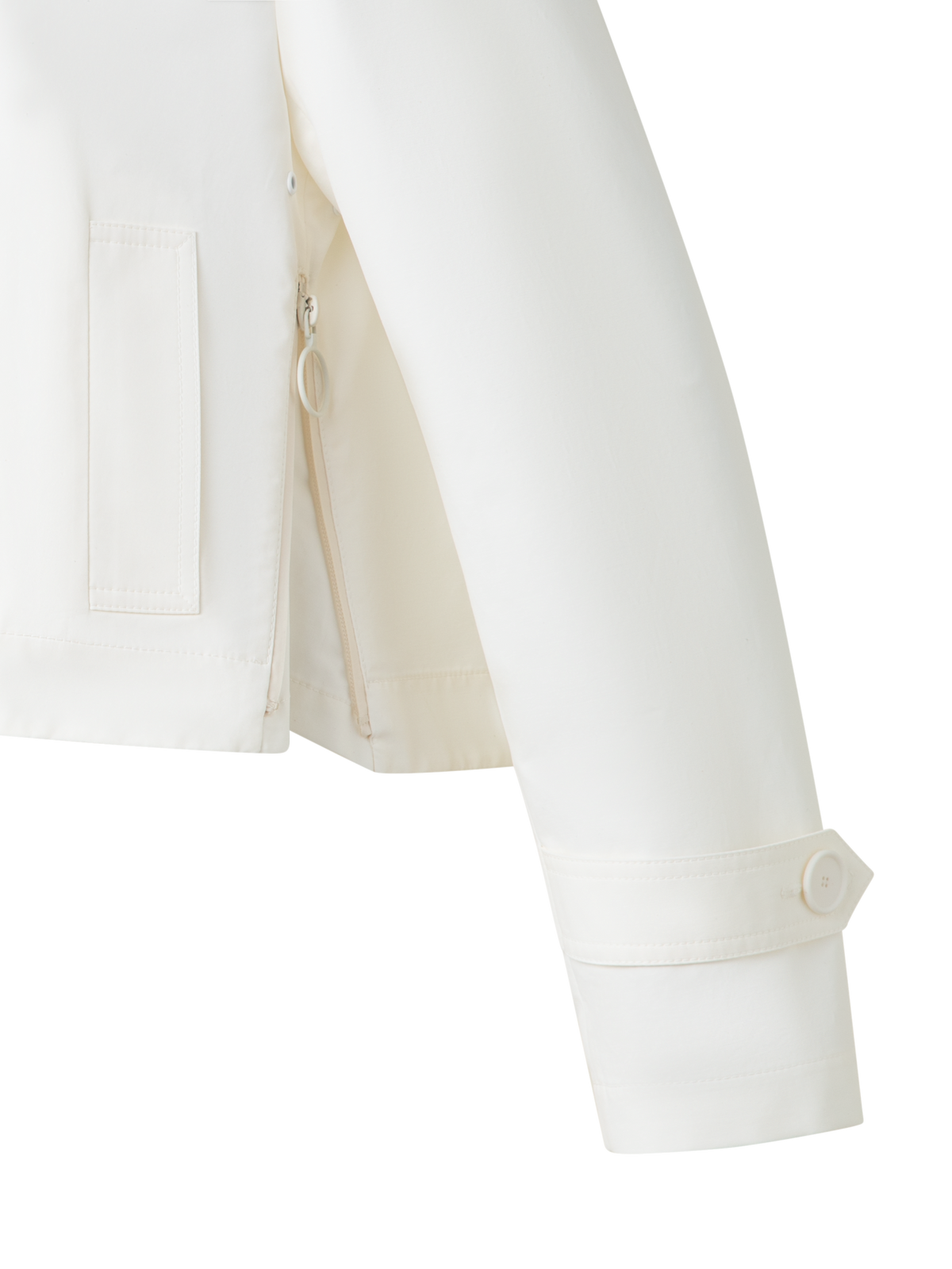 Designer Wasserabweisender Parka aus Baumwollmischung - Ecru - Weiss