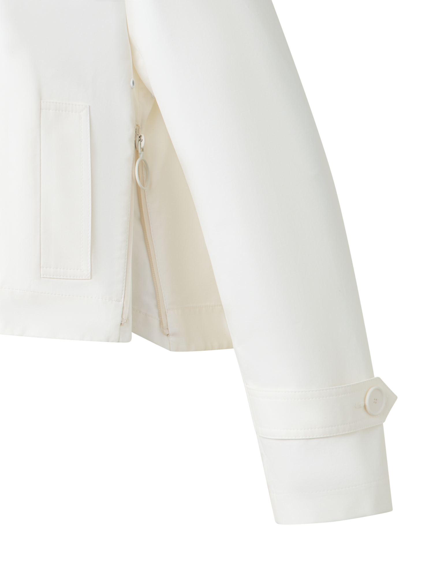 Designer Wasserabweisender Parka aus Baumwollmischung - Ecru - Weiss