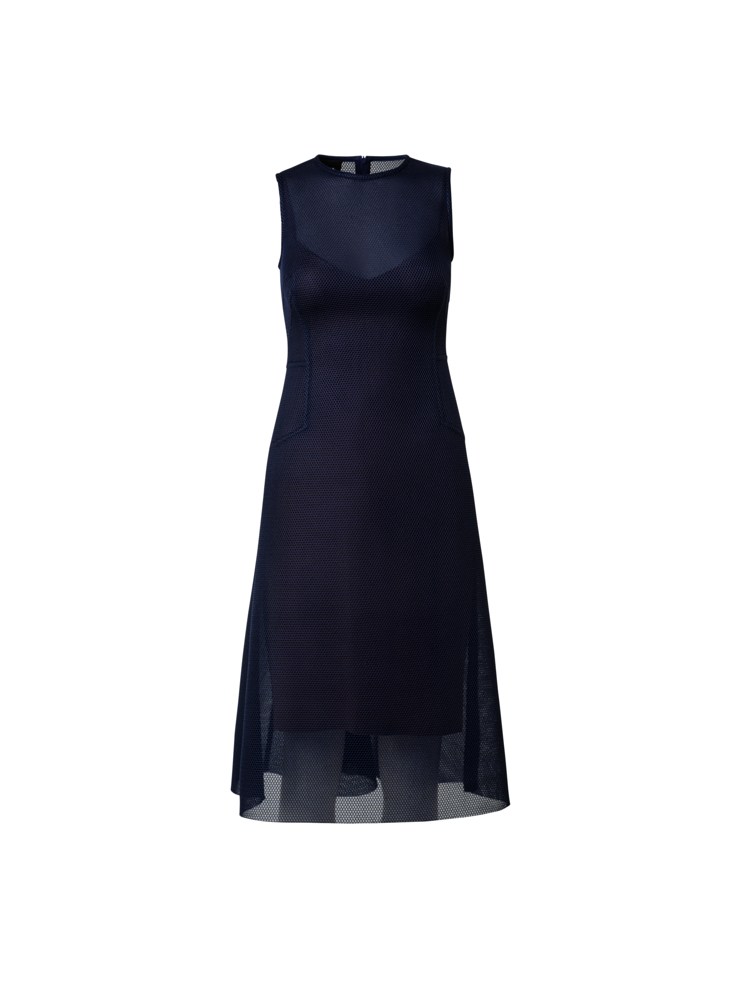 Designer Midikleid aus Techno Grid - Dunkelblau - Blau