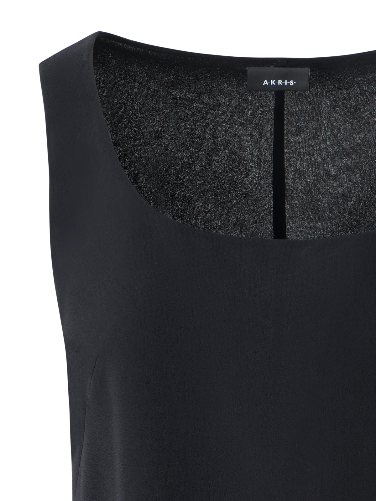 Designer Ärmellose Seidenbluse - Schwarz