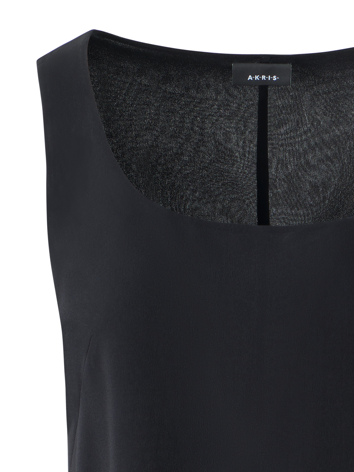 Designer Ärmellose Seidenbluse - Schwarz