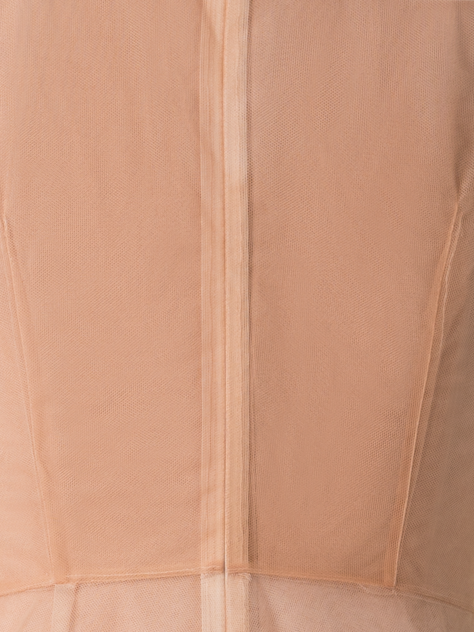 Designer Transparentes Tüll-Kleid mit Chiaroscuro Druck - Beige