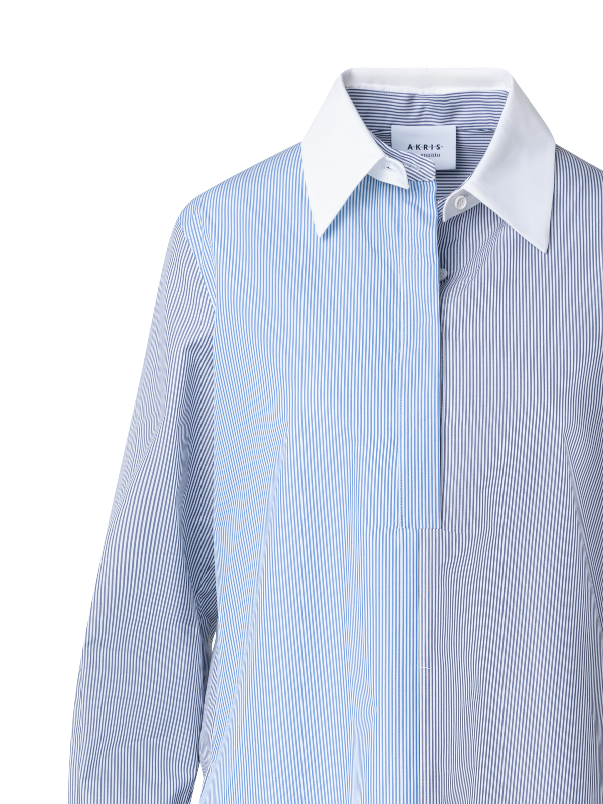 Designer Hemdkleid mit abnehmbarem Kragen & Manschetten - Bunt