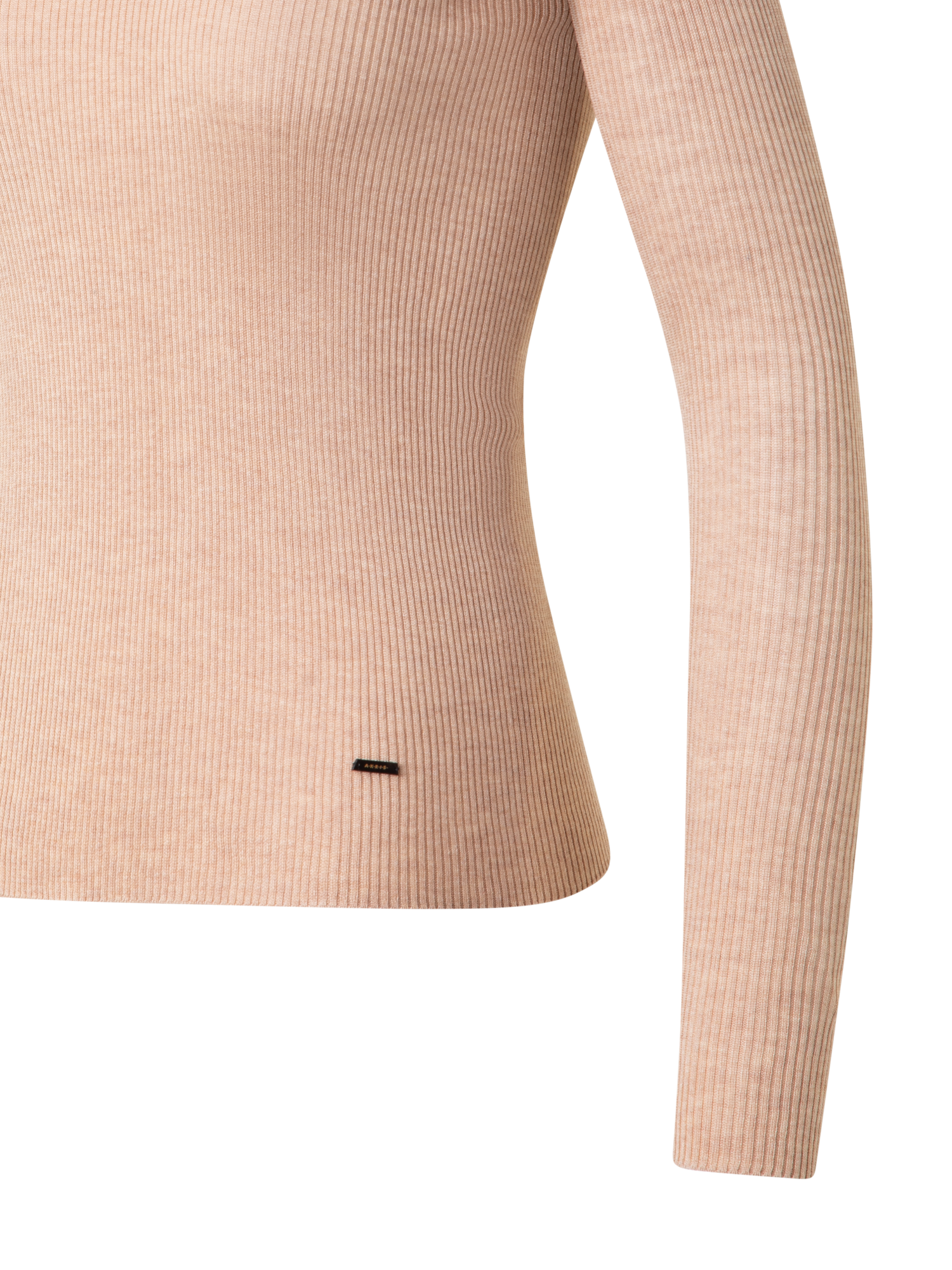 Designer Nahtloser Strickpullover aus Seiden-Baumwolle - Beige