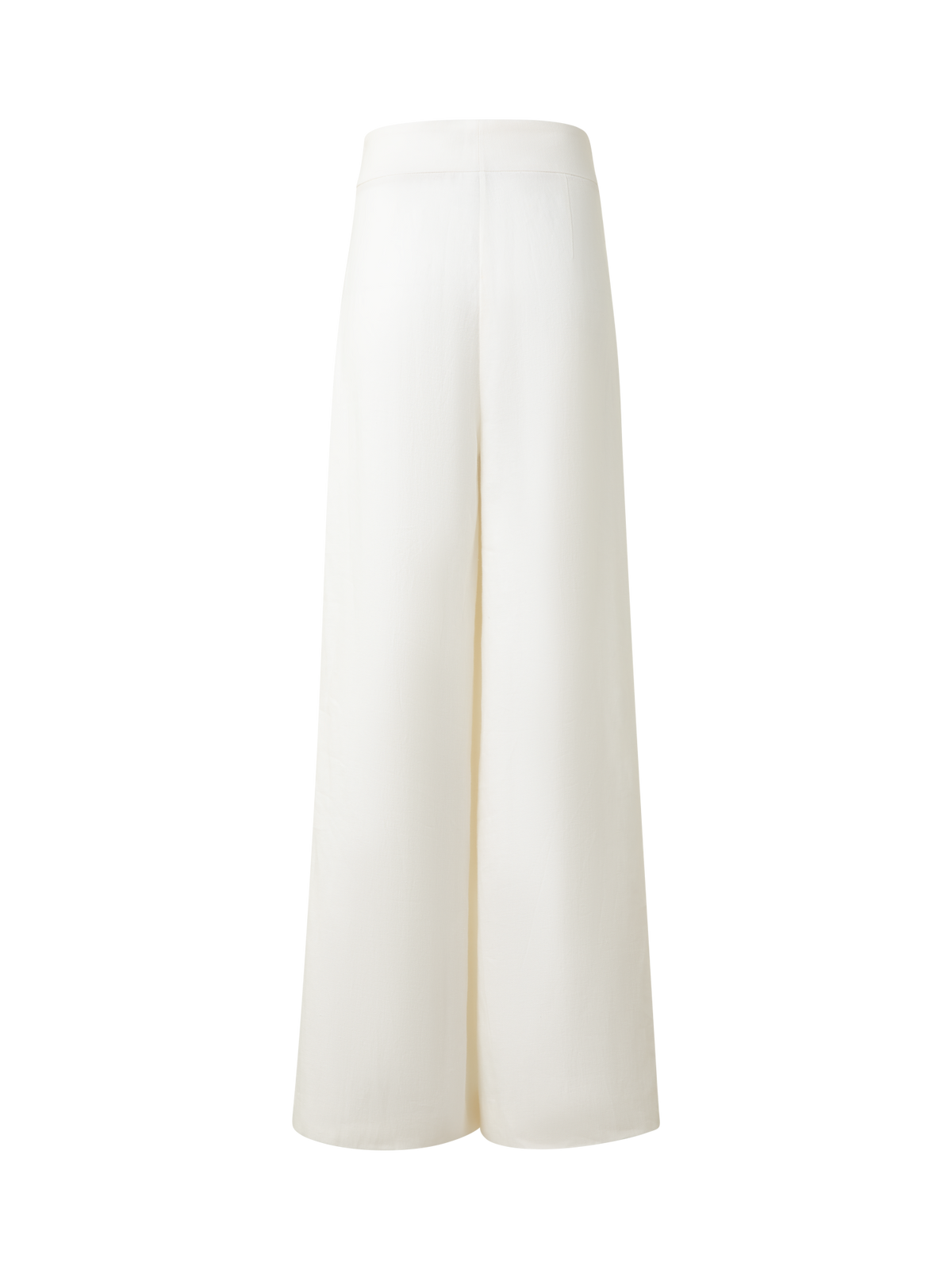 Designer Extra Weite Palazzo-Hose aus Leinen - Ecru - Weiss