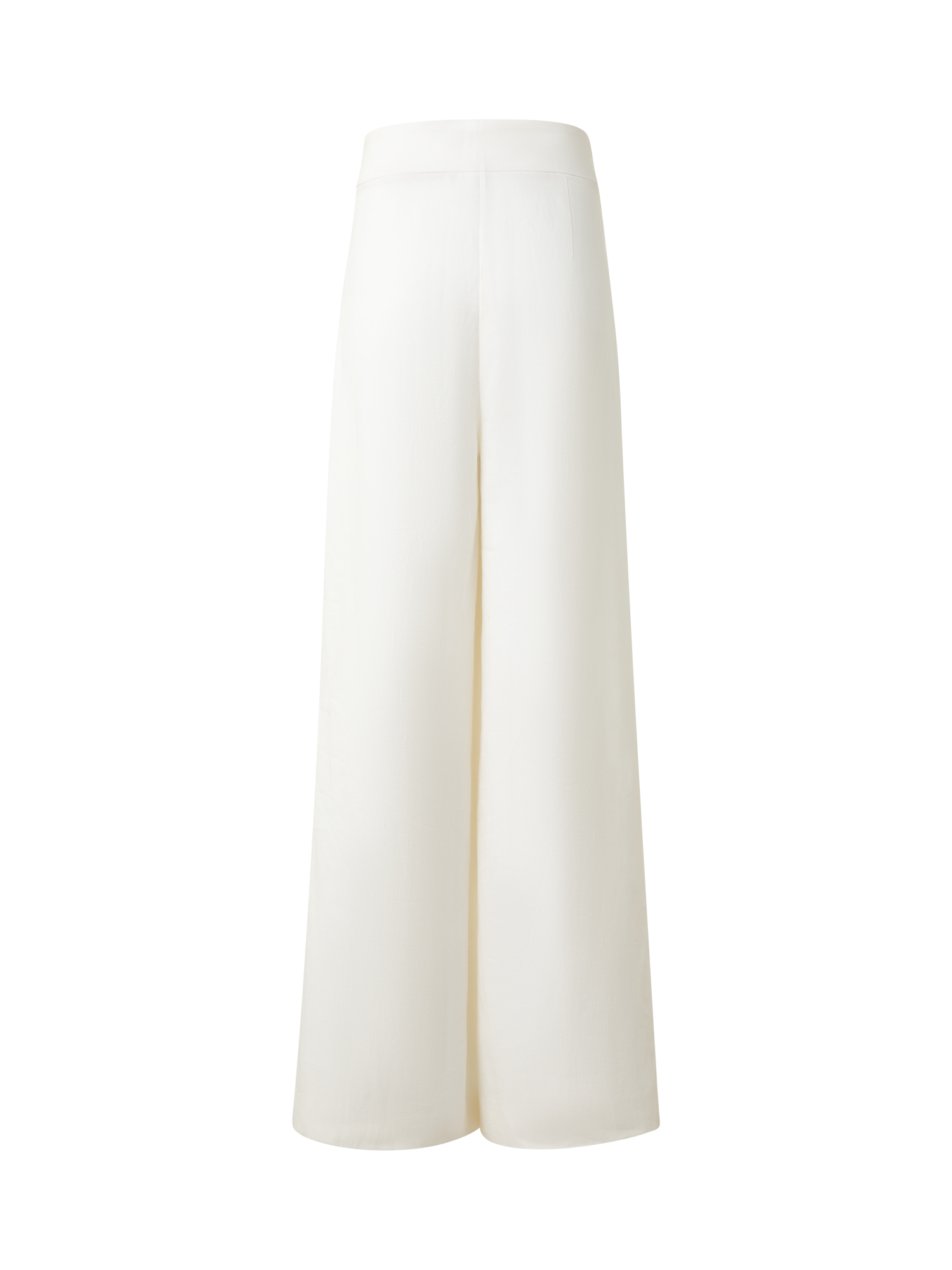 Designer Extra Weite Palazzo-Hose aus Leinen - Ecru - Weiss