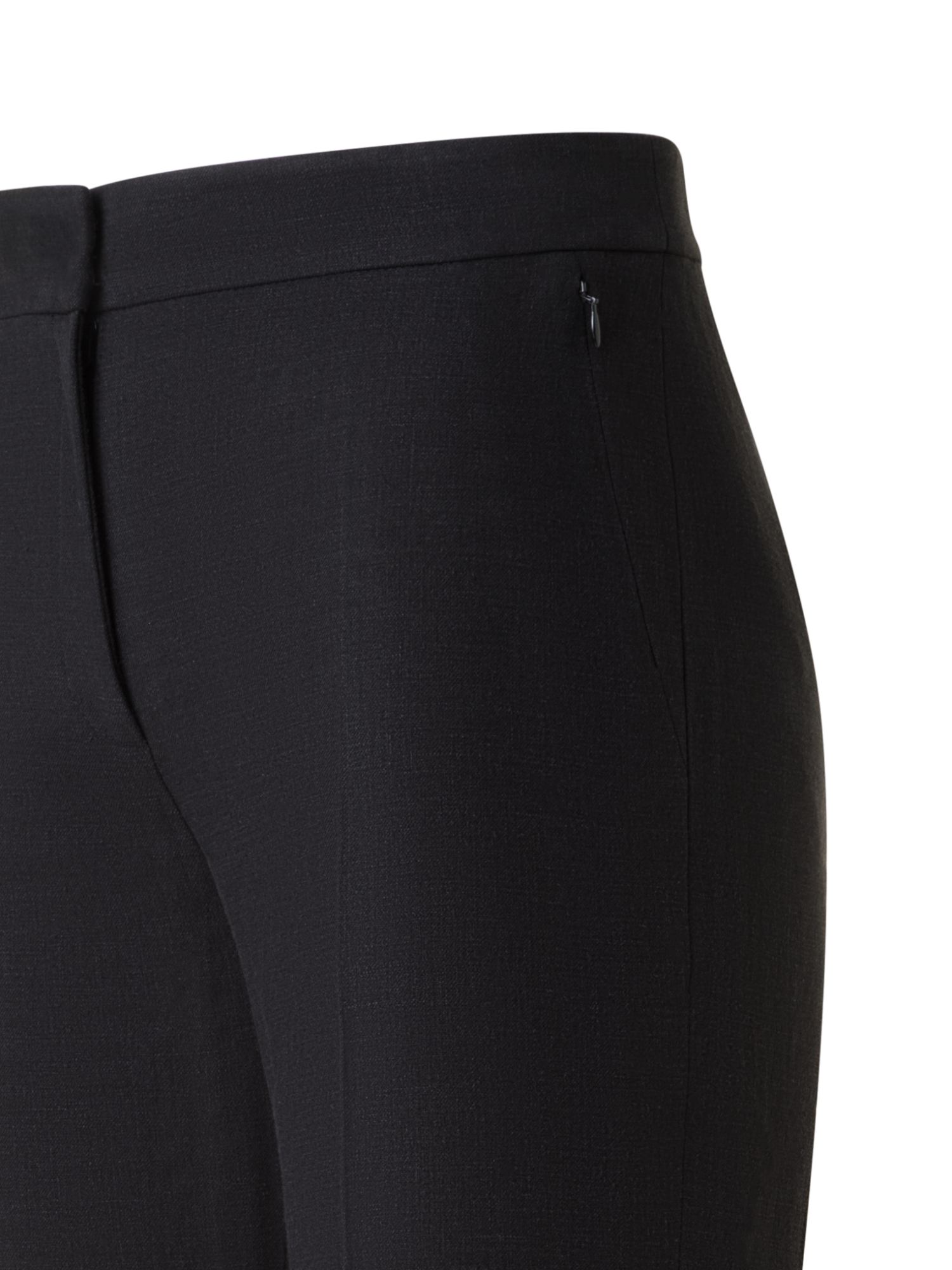 Designer Gerade Hose aus Leinen - Schwarz