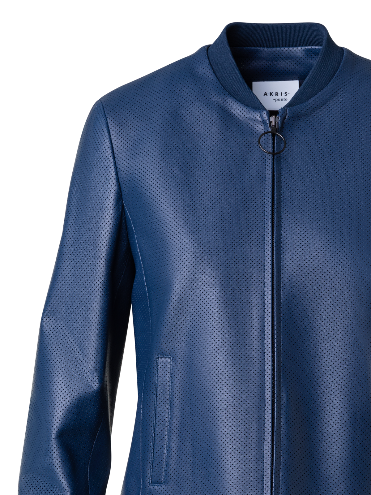 Designer Bomberjacke aus Leder - Dunkelblau - Blau