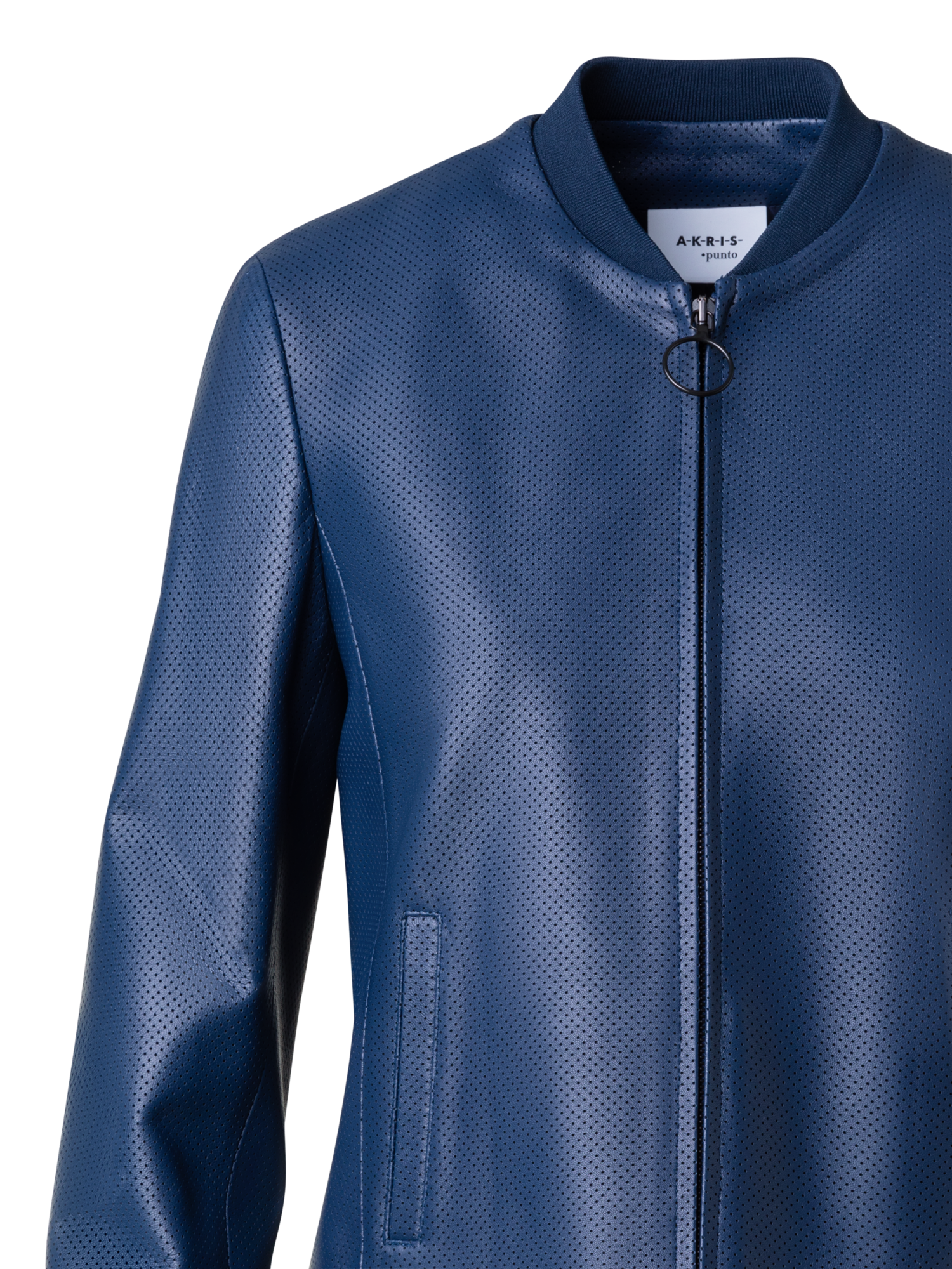 Designer Bomberjacke aus Leder - Dunkelblau - Blau