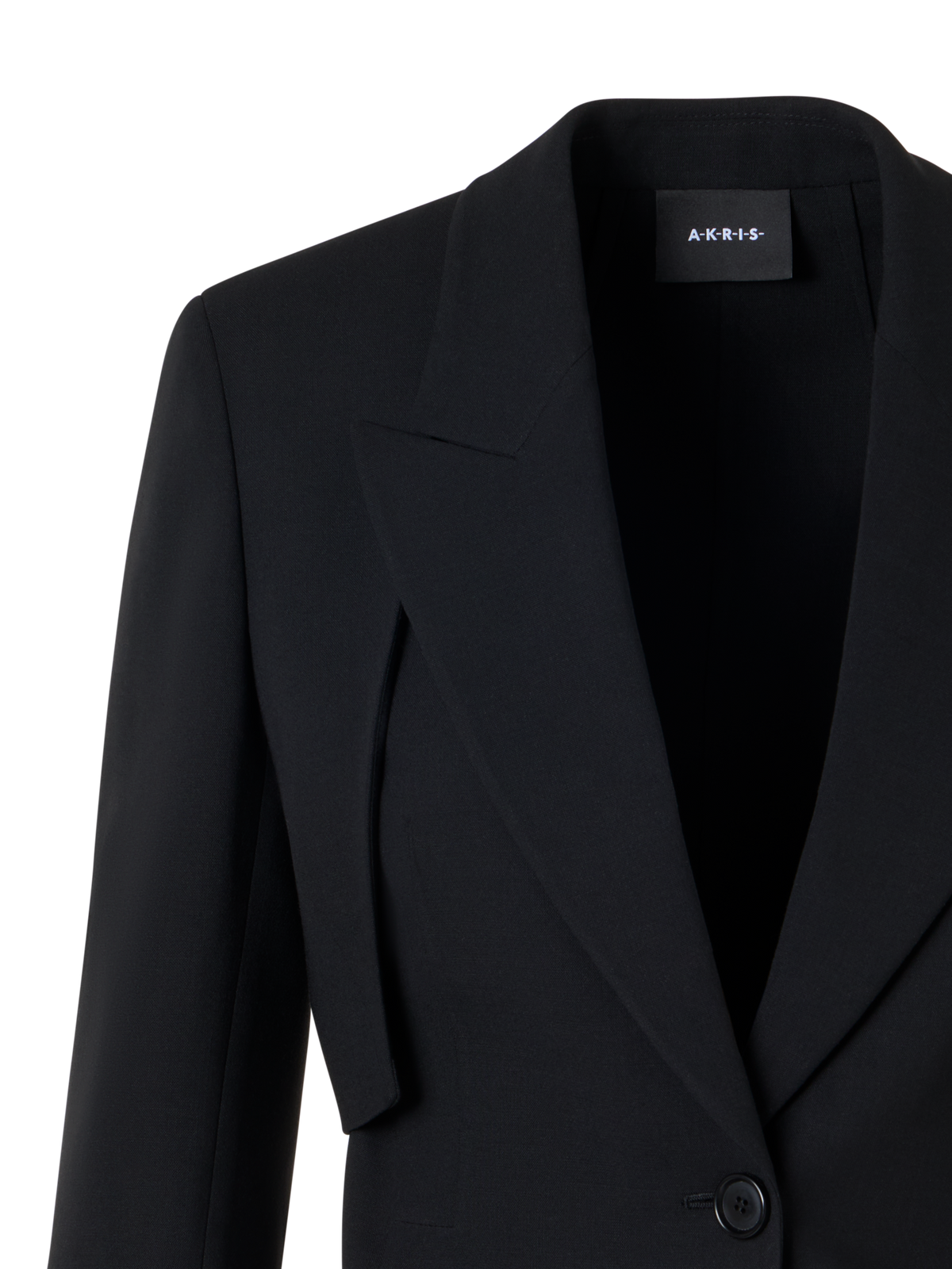 Designer Helline Asymmetrische Jacke mit abnehmbarem Bolero - Schwarz