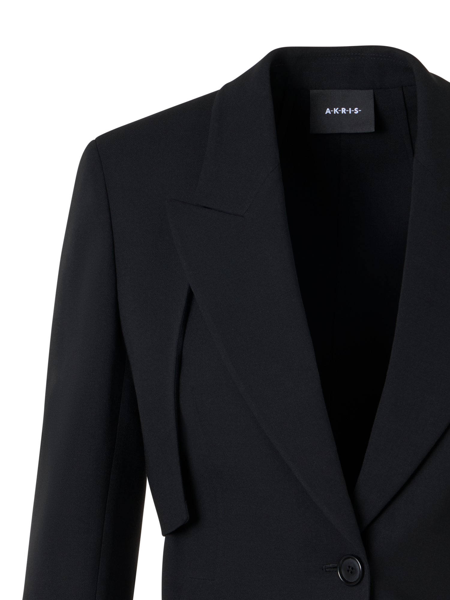 Designer Helline Asymmetrische Jacke mit abnehmbarem Bolero - Schwarz