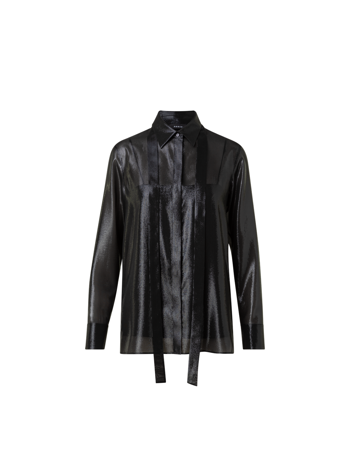 Designer Tunika-Bluse aus Seiden-Lurex-Mischung - Schwarz